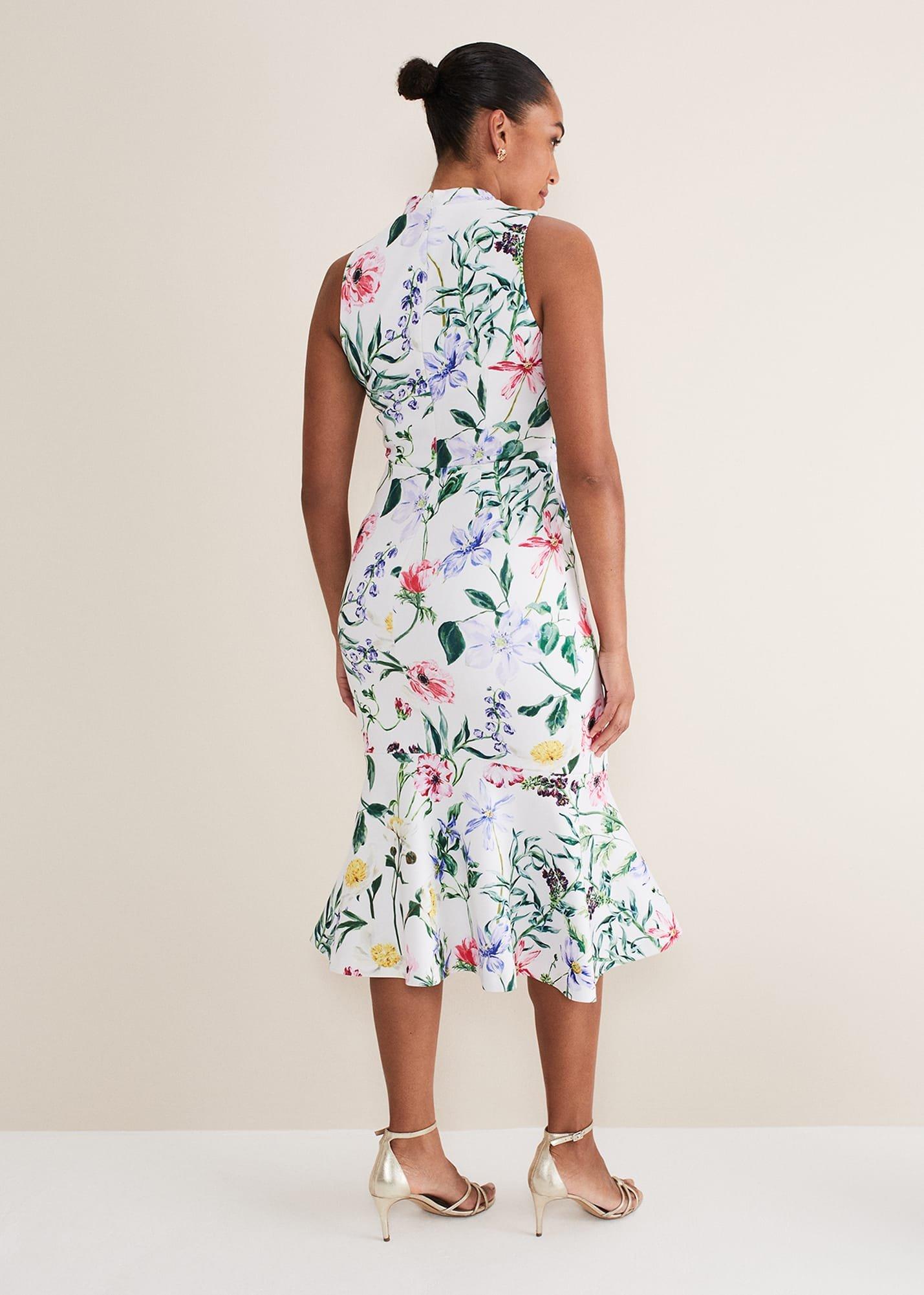 Tina Floral Fit And Flare Midi Dress
