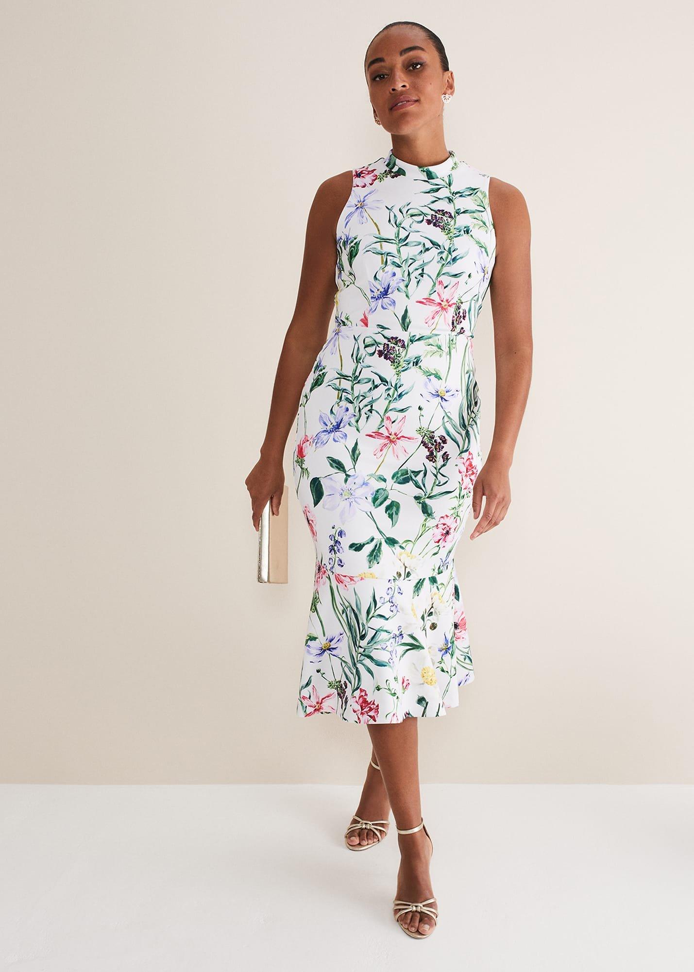 Tina Floral Fit And Flare Midi Dress