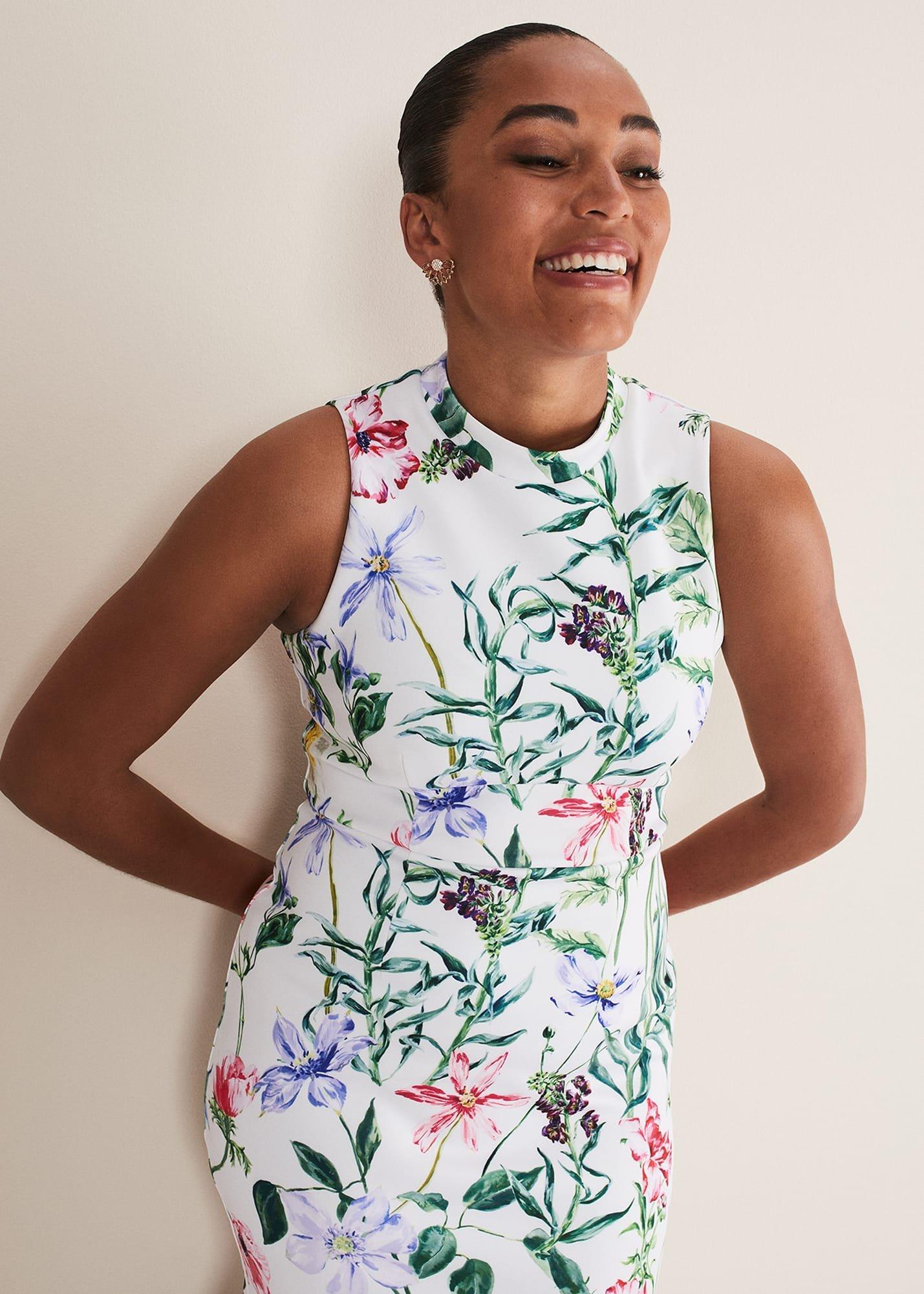 Tina Floral Fit And Flare Midi Dress