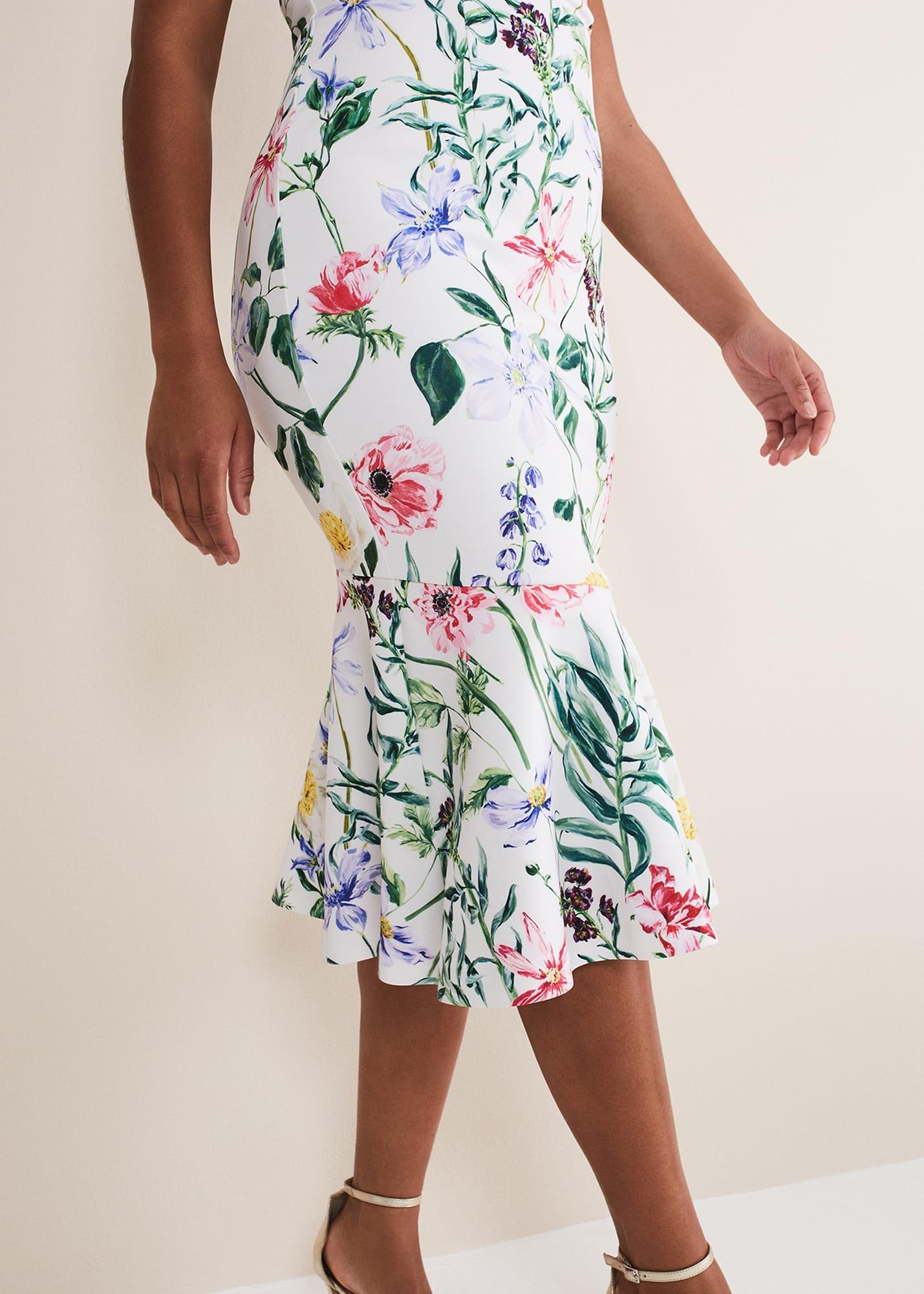 Tina Floral Fit And Flare Midi Dress