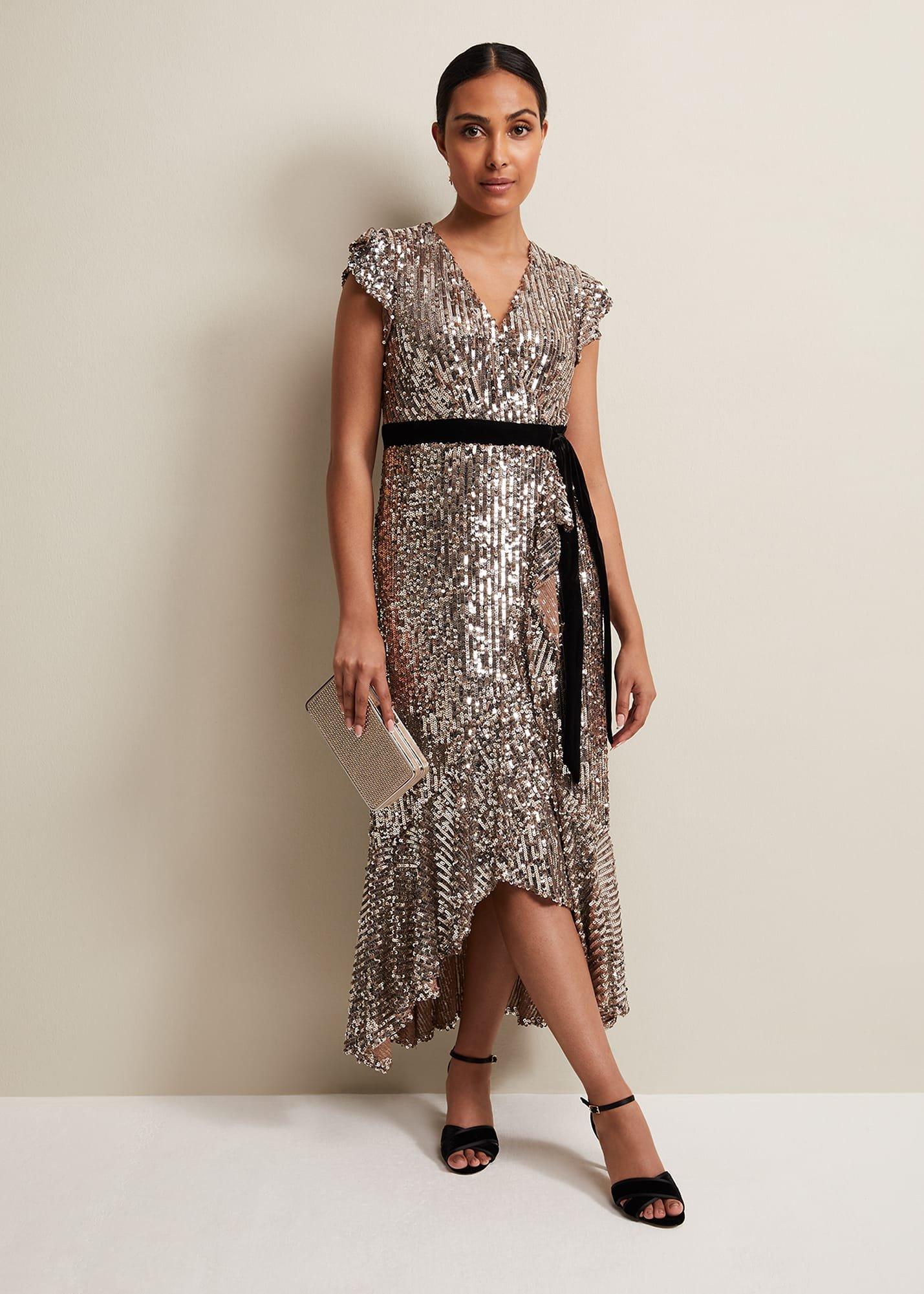 Petite Enja Sequin Maxi Dress