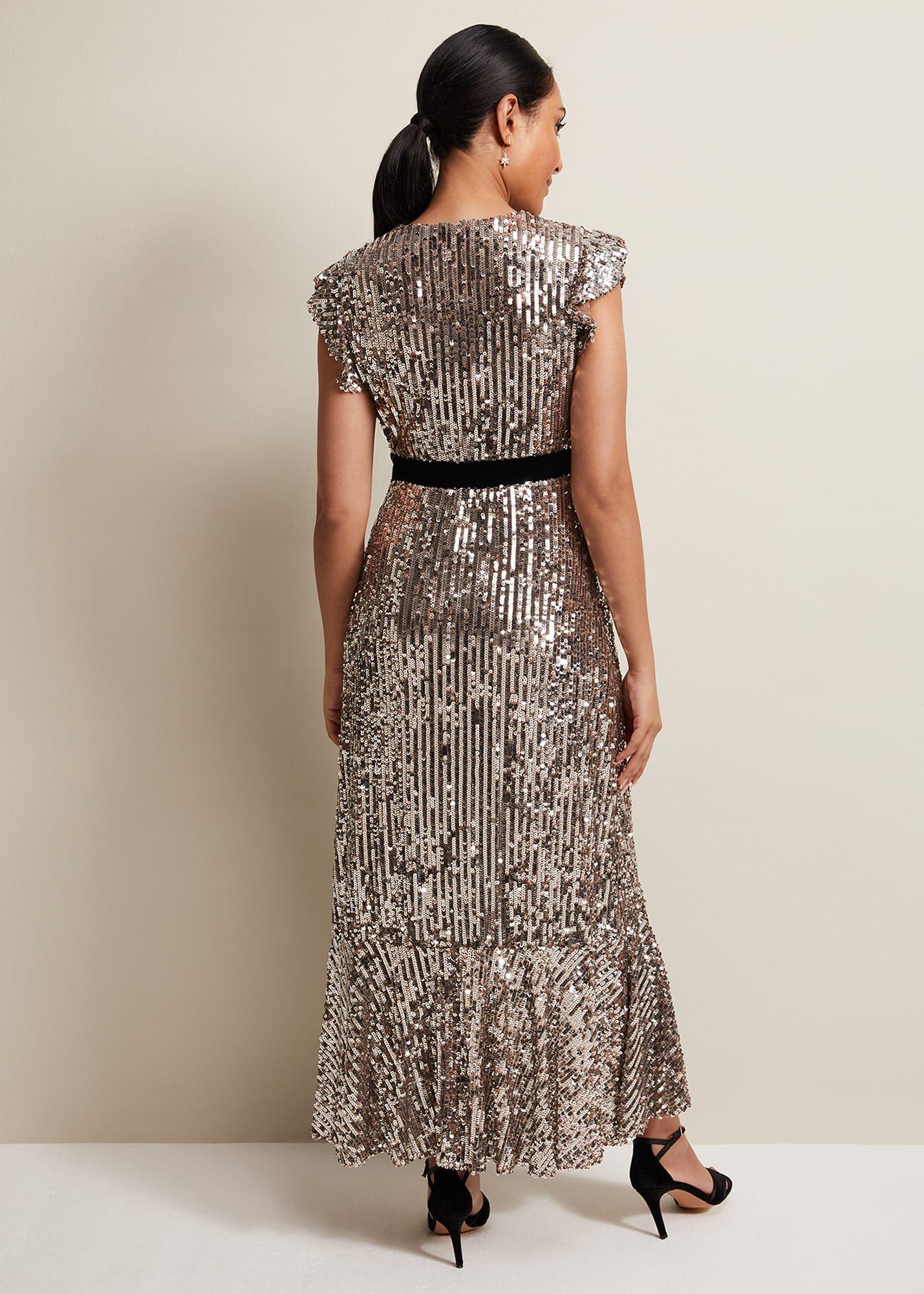 Petite Enja Sequin Maxi Dress