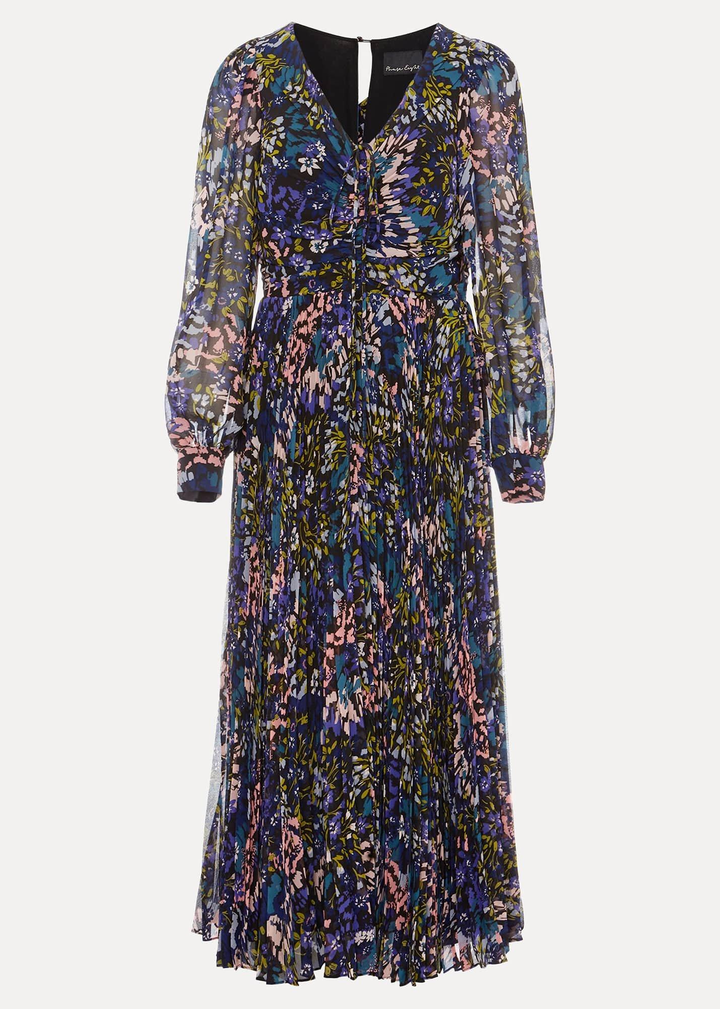 Kindra Floral Pleated Midi Dress