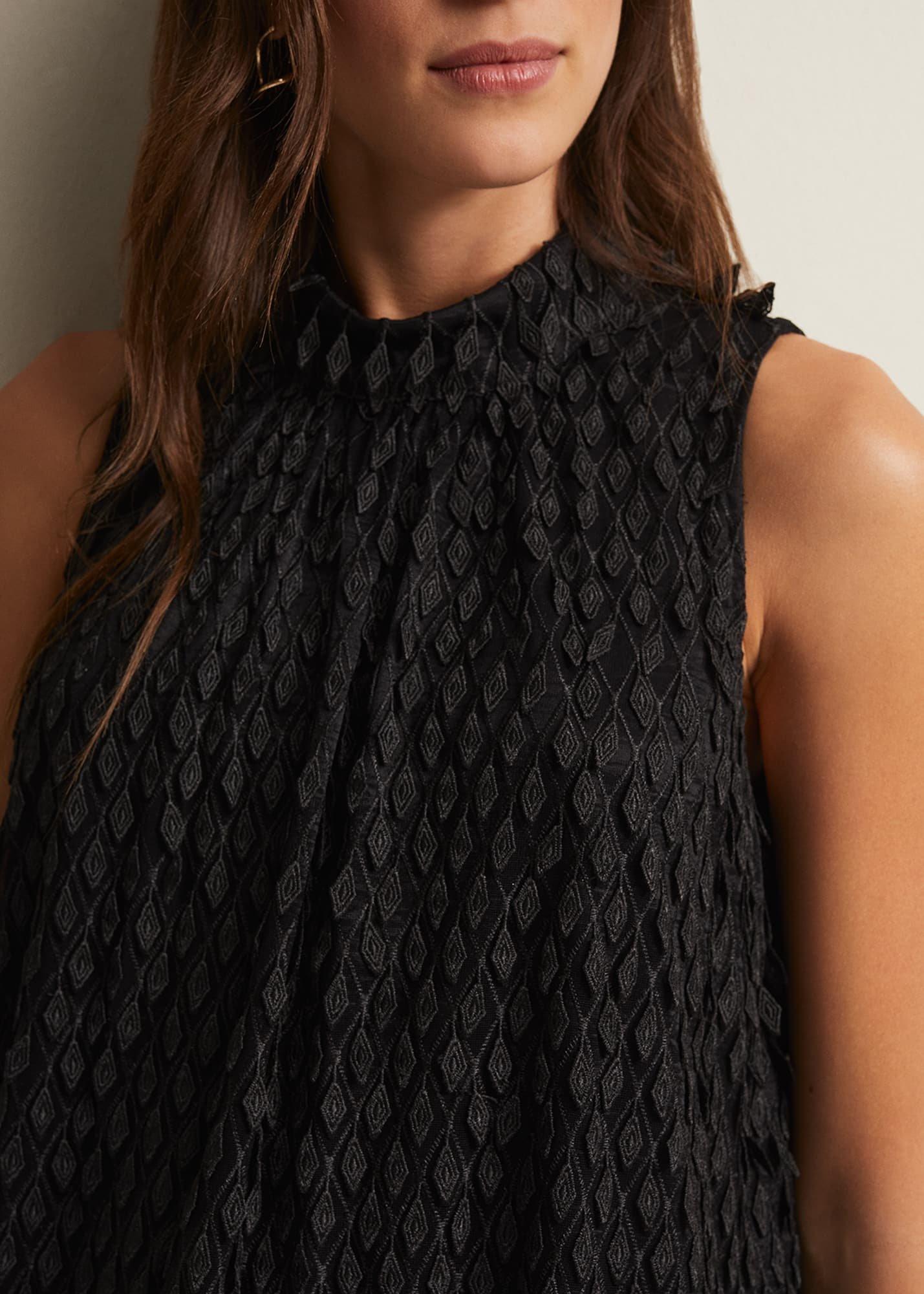 Zafia Black Shift Mini Dress