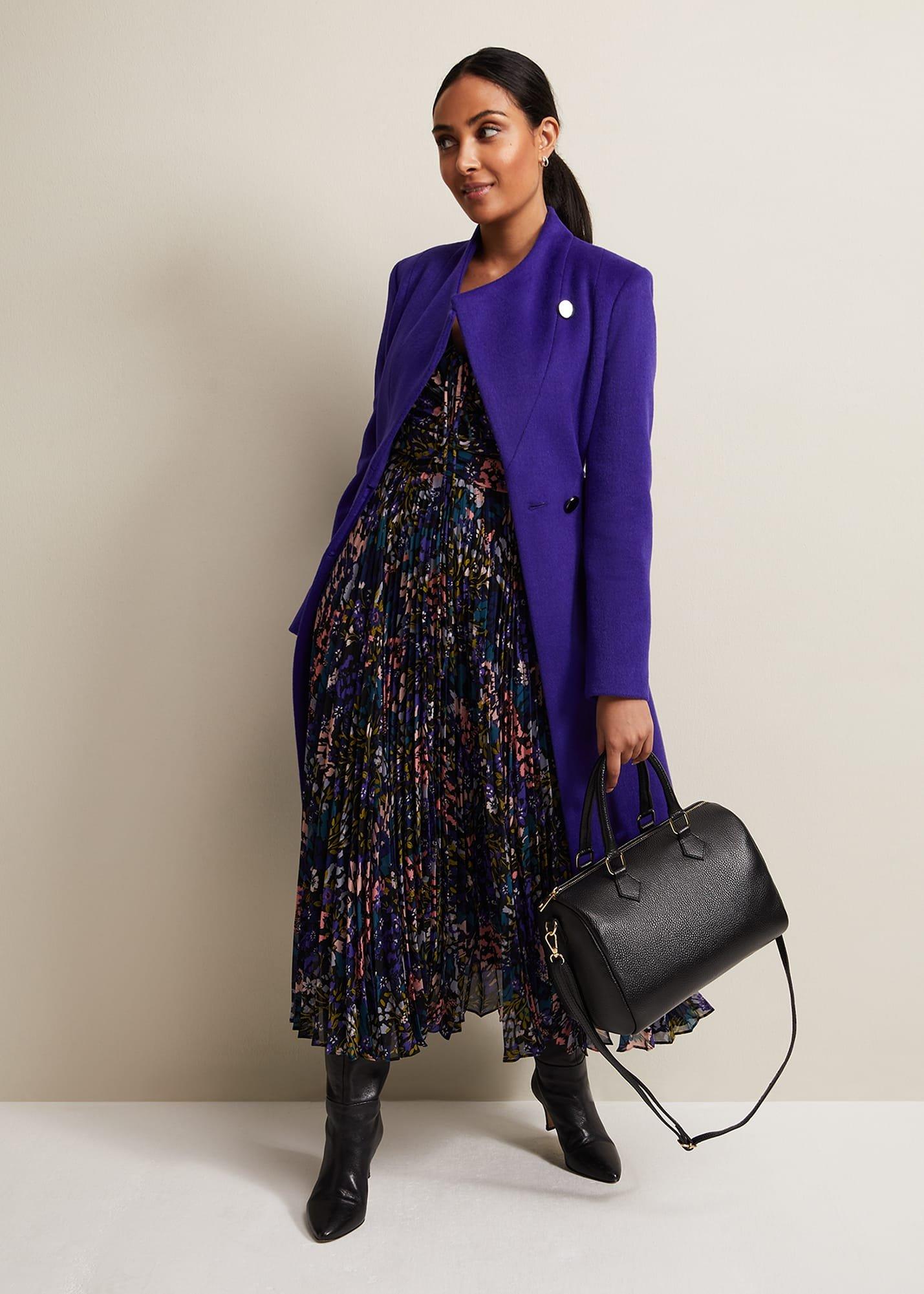 Petite Kindra Floral Pleated Midi Dress