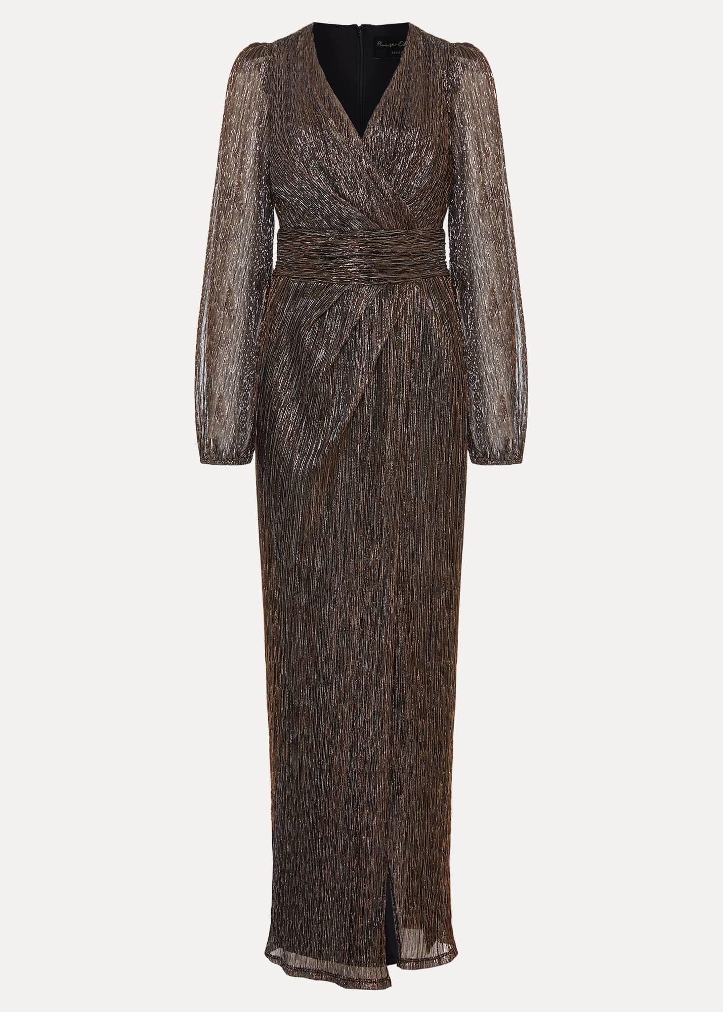 Petite Brielle Bronze Shimmer Maxi Dress