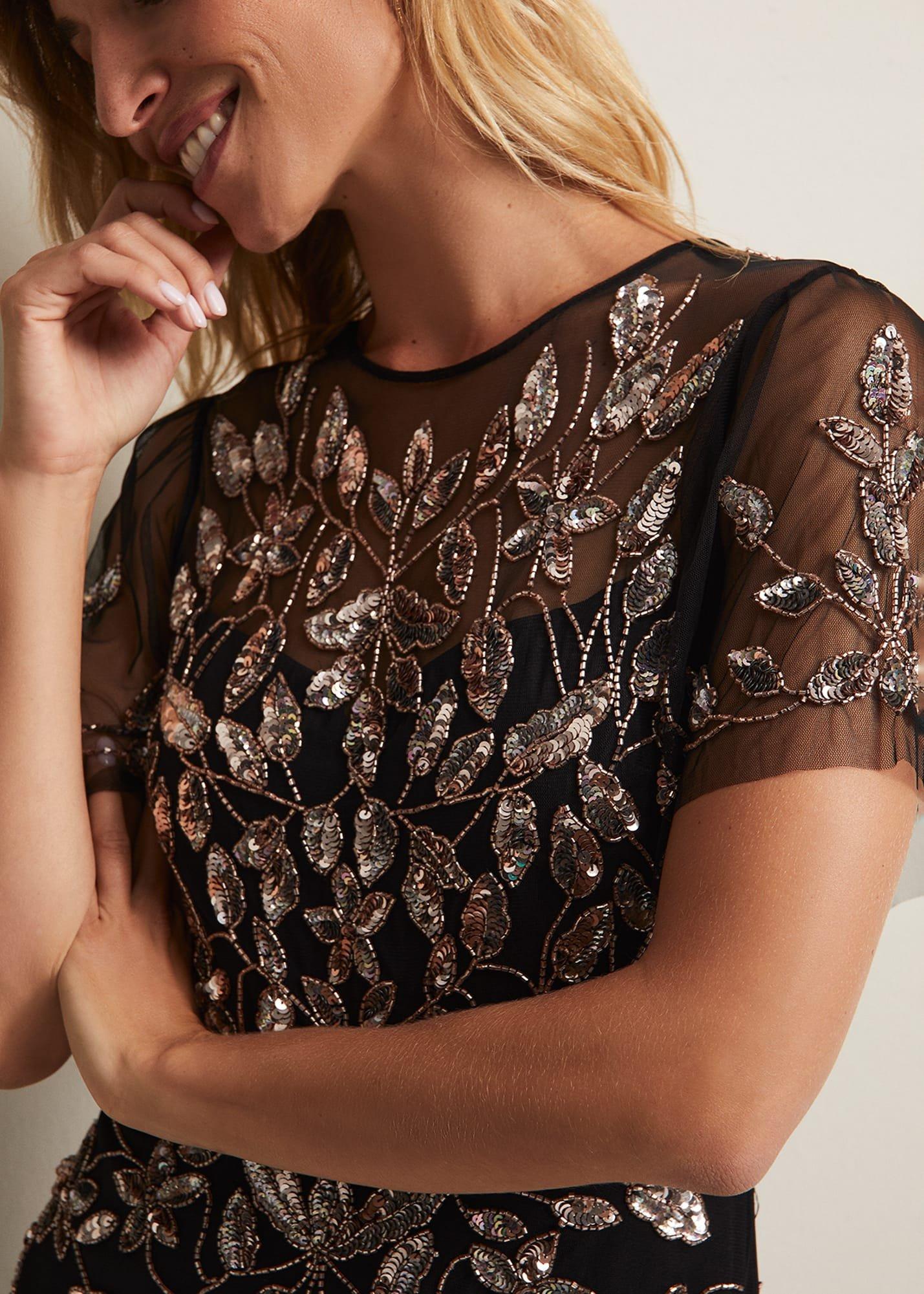 Hilary Beaded Tiered Maxi Dress