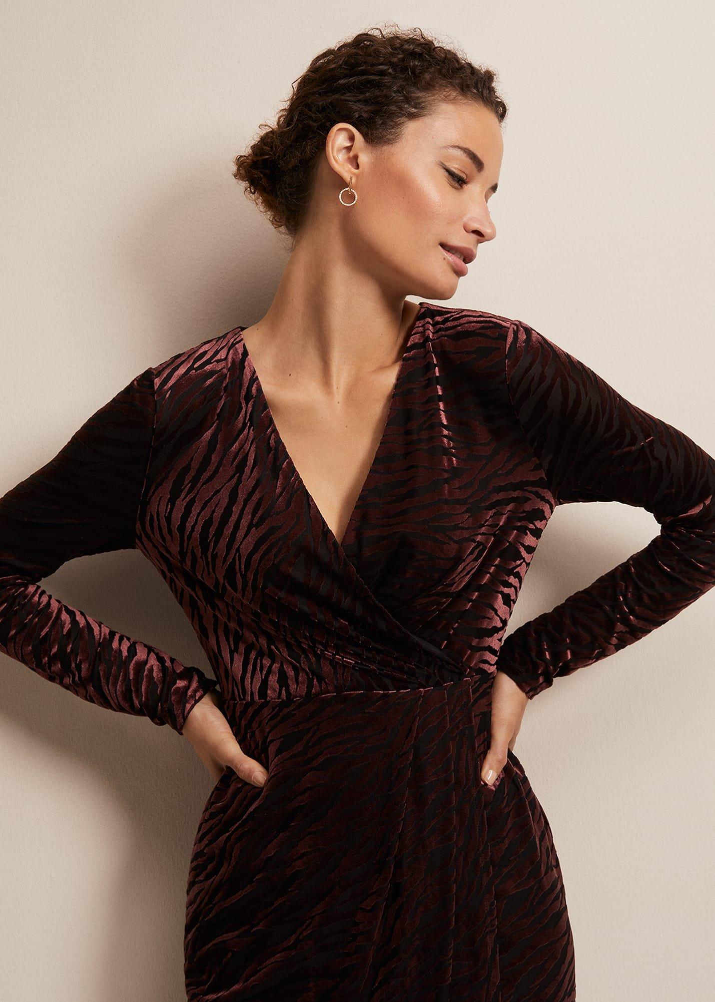 Elina Velvet Burnout Dress