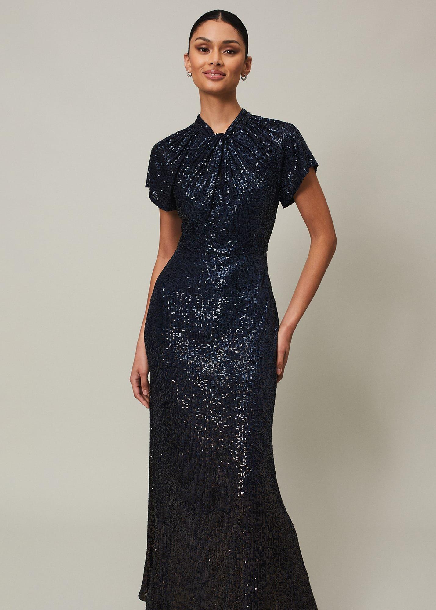 Kayla Sequin Ombre Maxi Dress