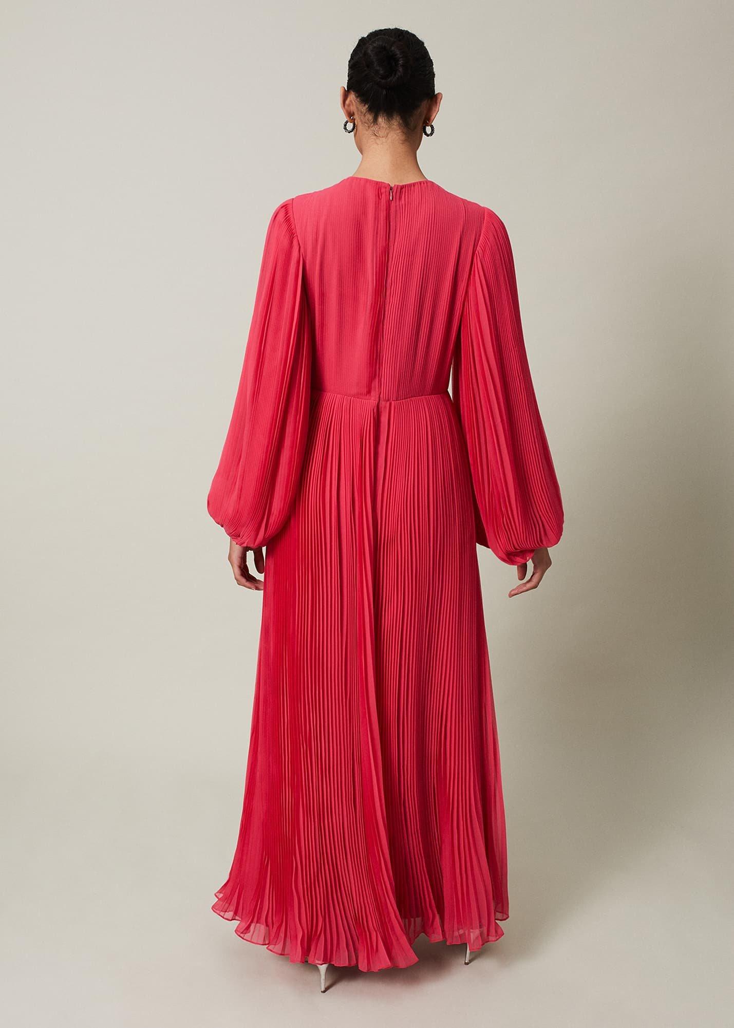 Lillian Pleated Wrap Maxi Dress