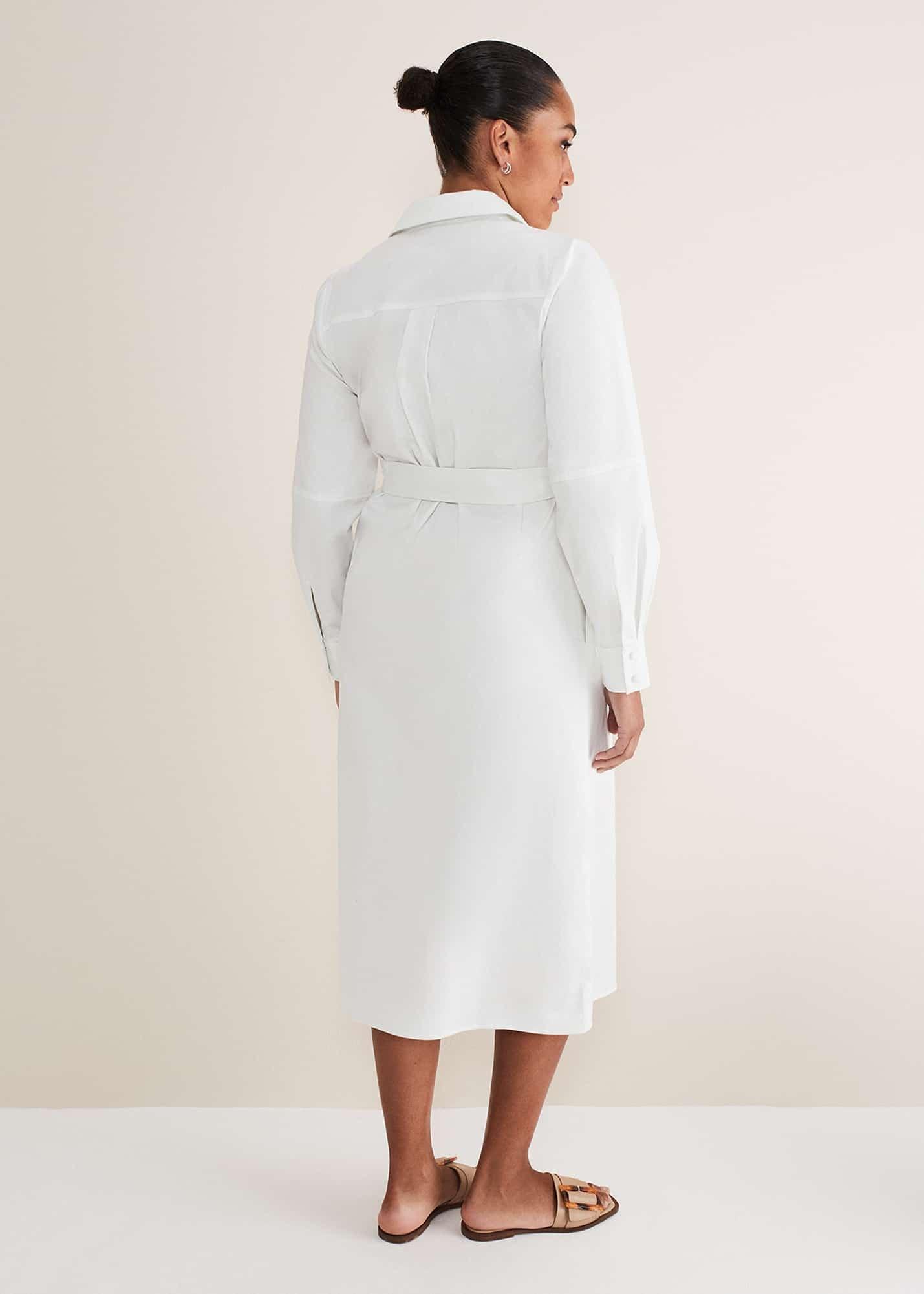 Nina Cotton Longline Shirt Midi Dress