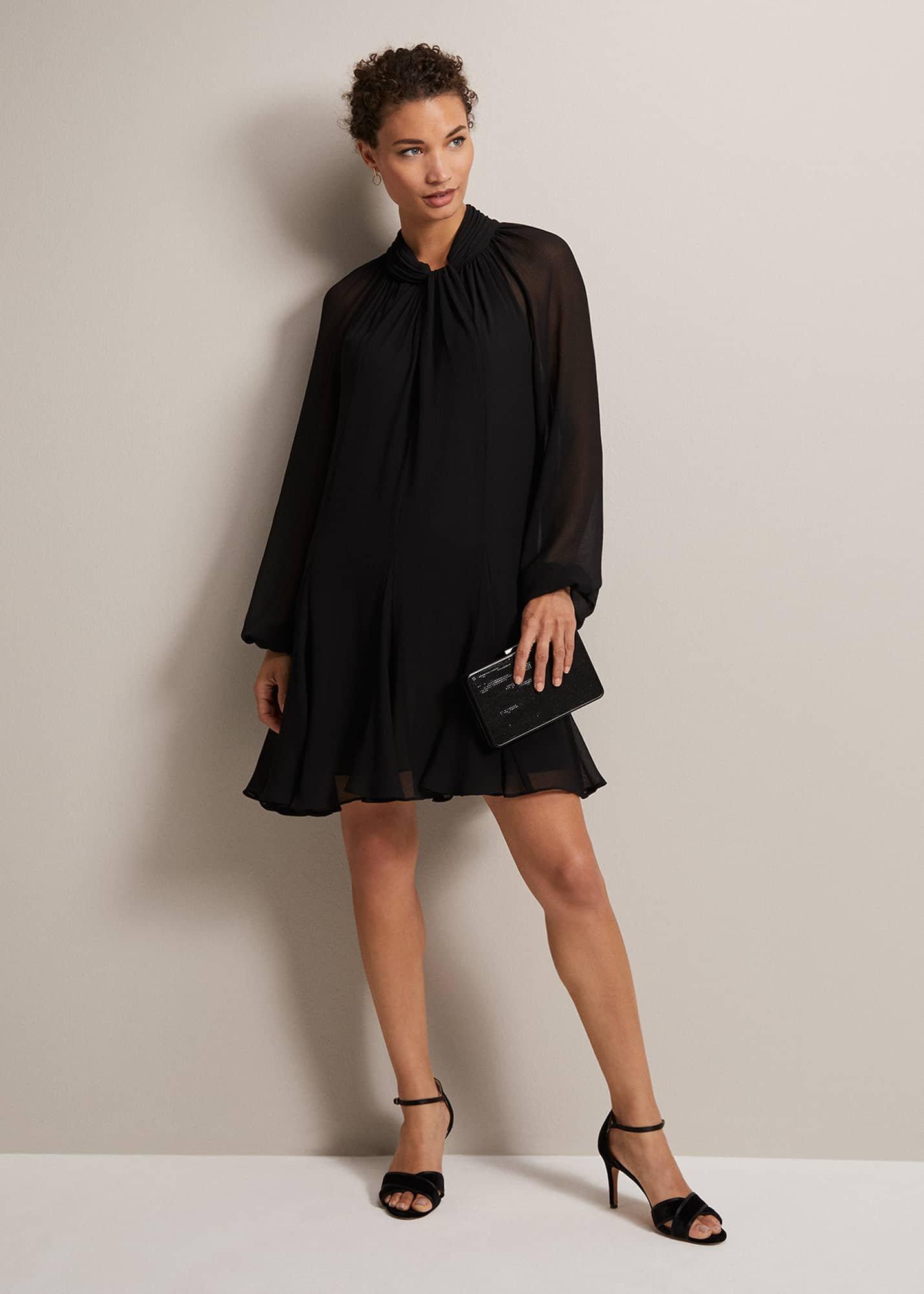 Romanna Black Swing Mini Dress