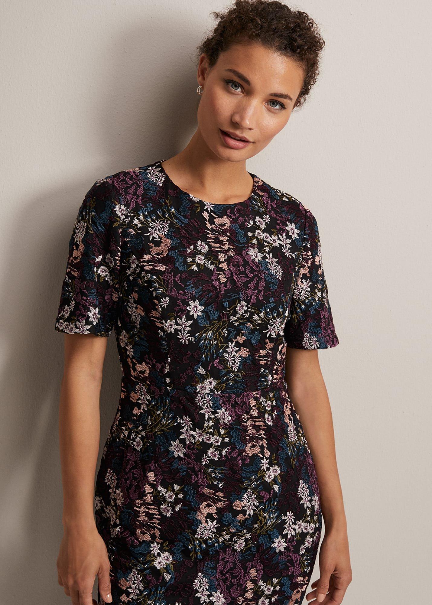 Keshia Floral Embroidered Mini Dress