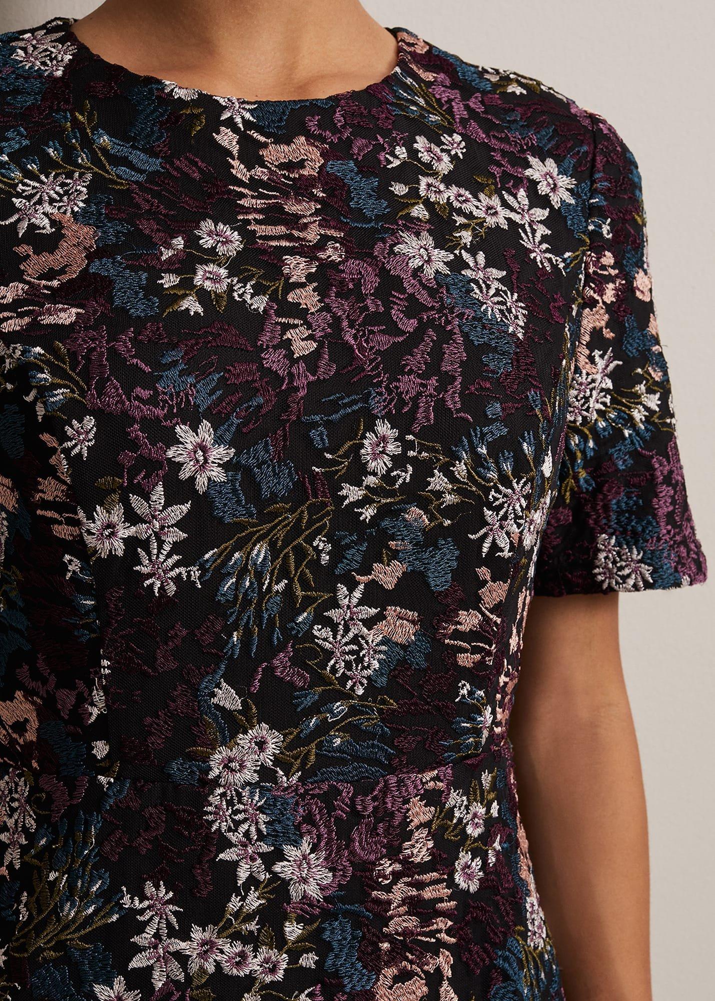 Keshia Floral Embroidered Mini Dress