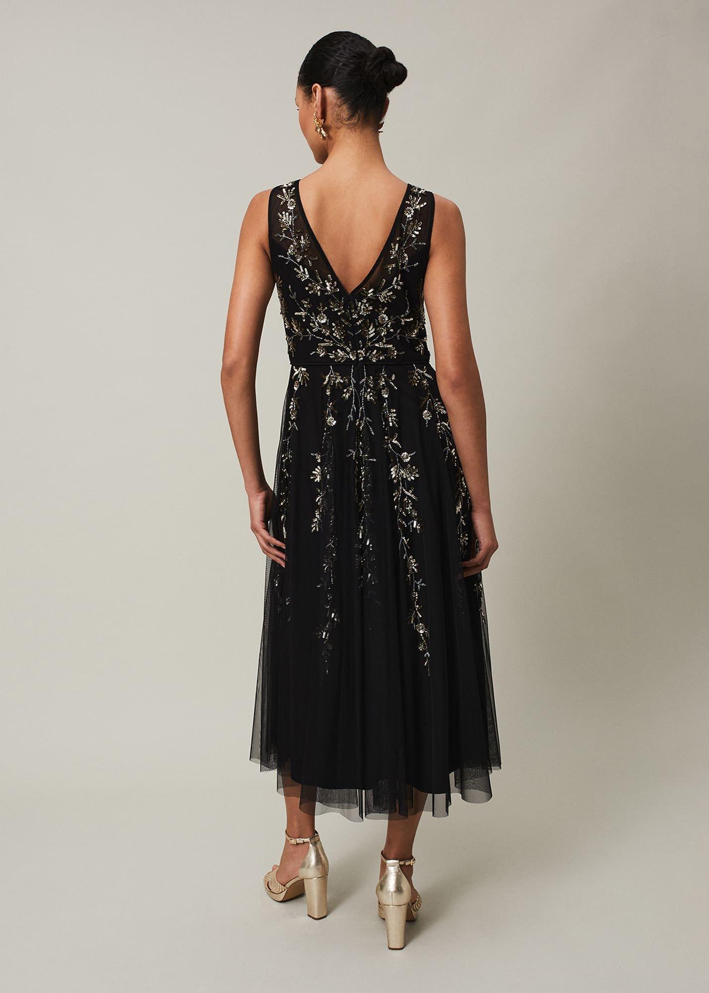 Marissa Floral Embellished Midi Dress
