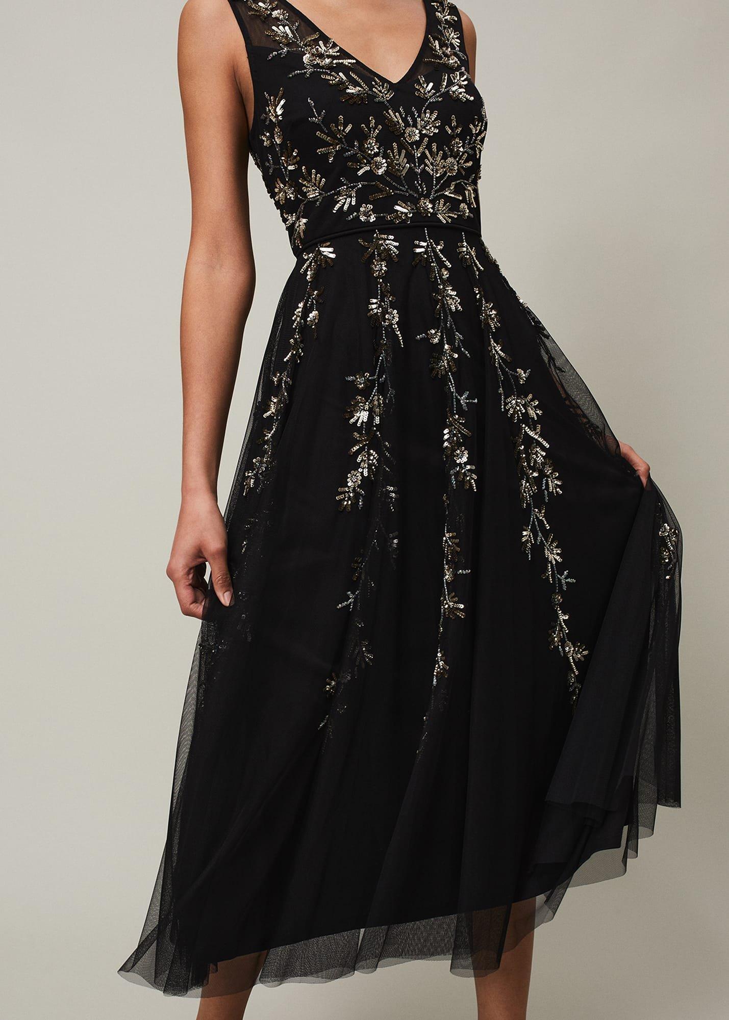 Marissa Floral Embellished Midi Dress