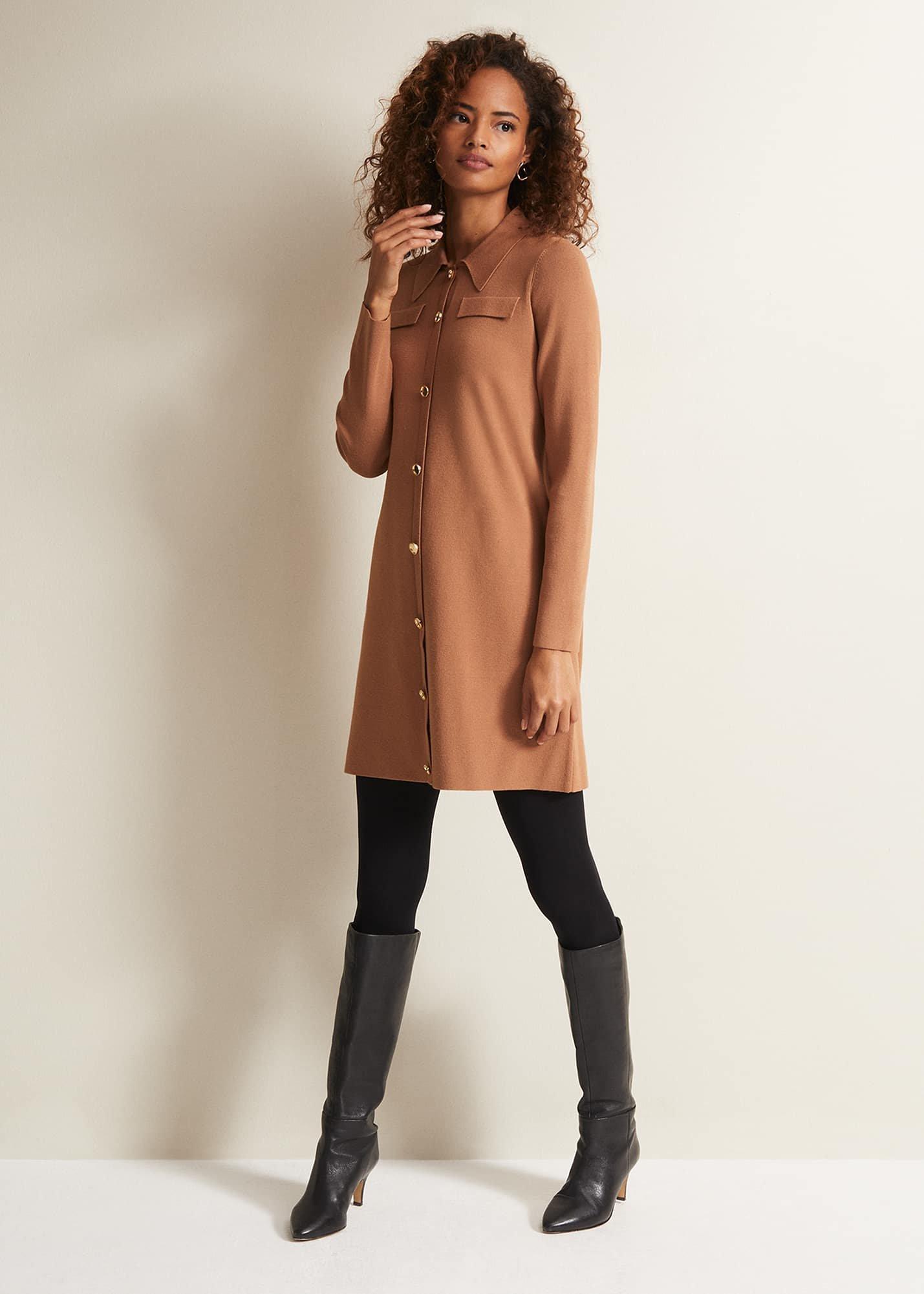 Azealia Fine Knit Tunic Mini Dress