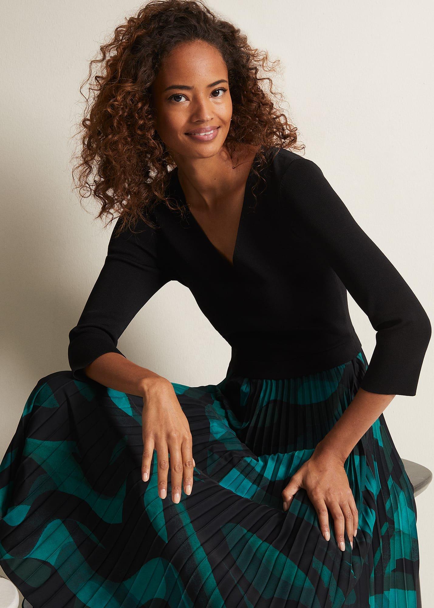 Sia Swirl Print Midi Dress