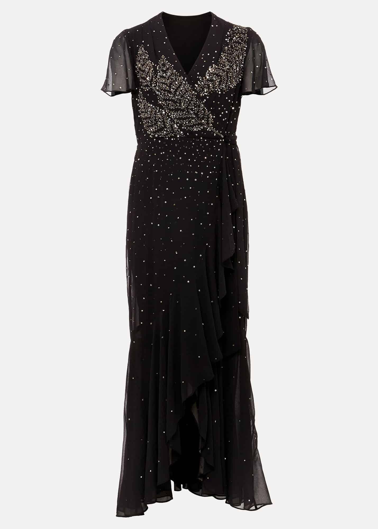 Melody Sequin Feather Maxi Dress