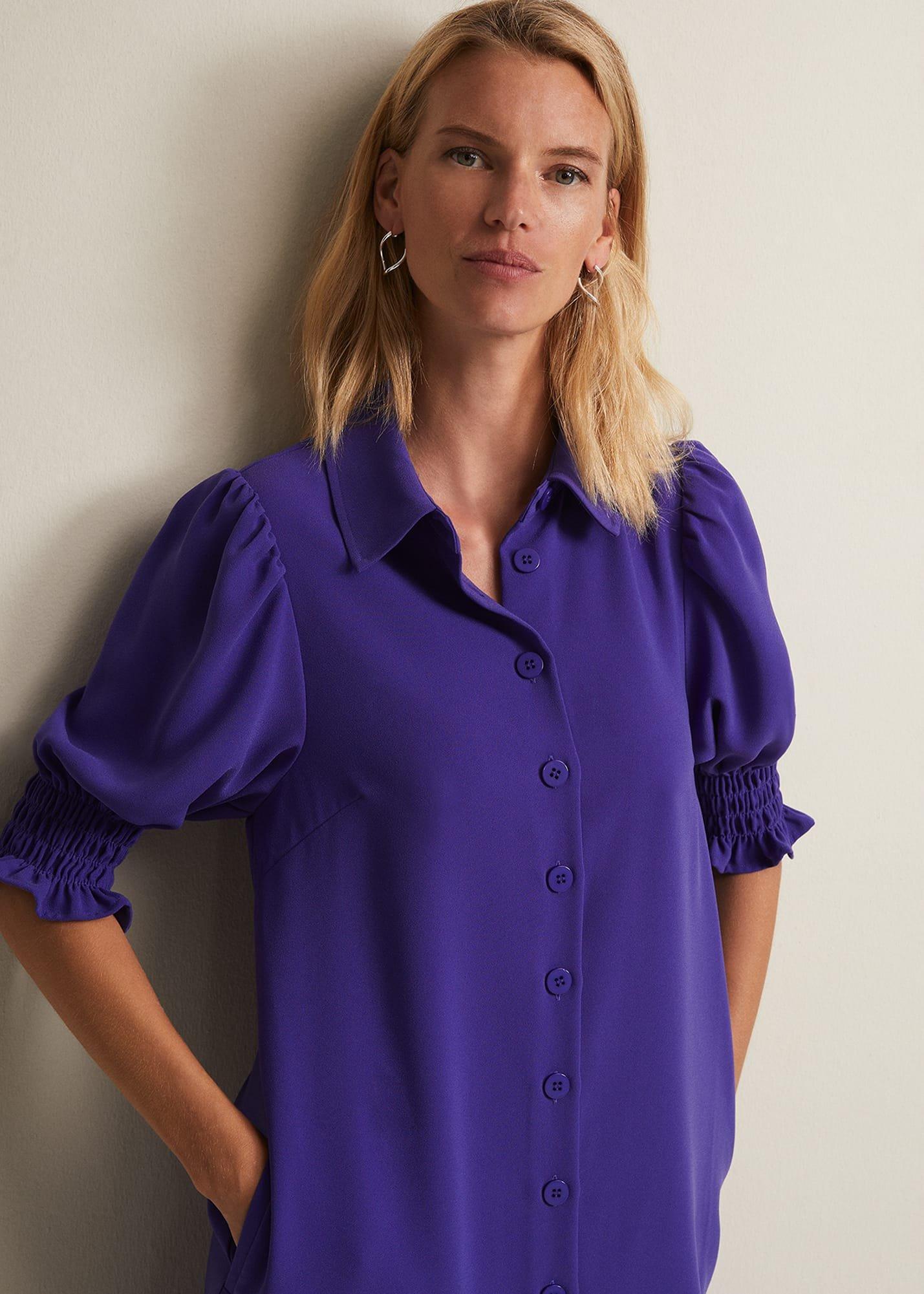 Candice Purple Button Mini Dress