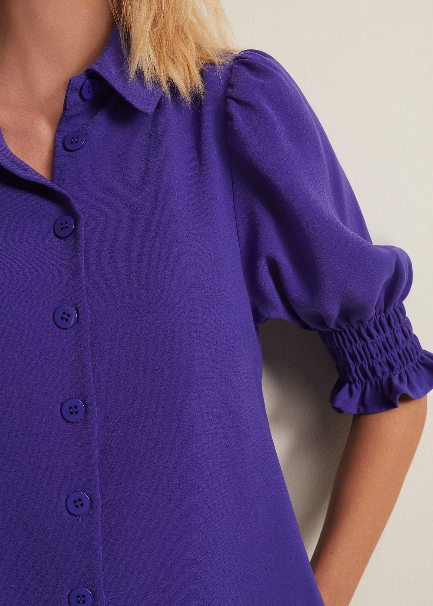 Candice Purple Button Mini Dress