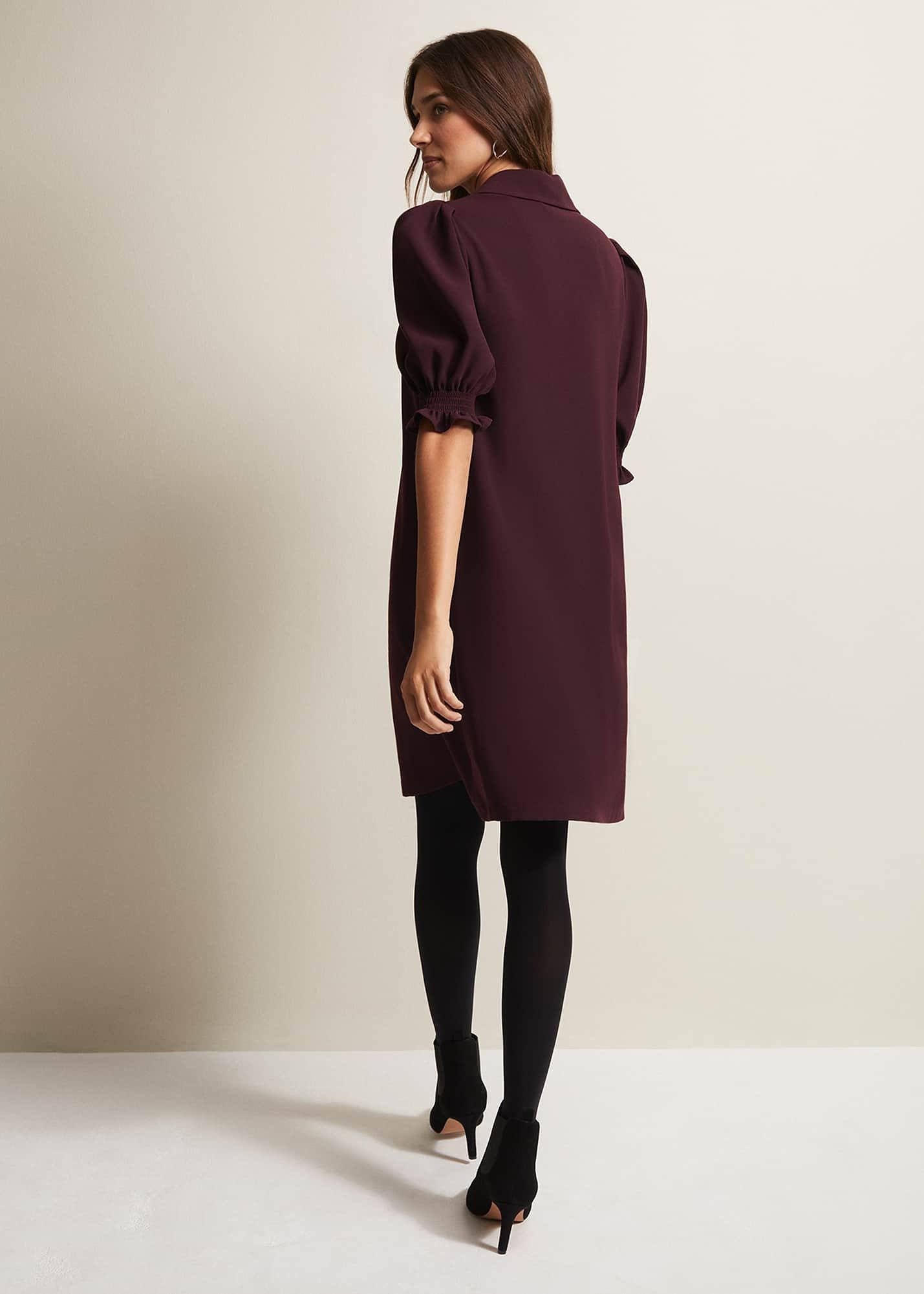 Candice Burgundy Zip Mini Dress