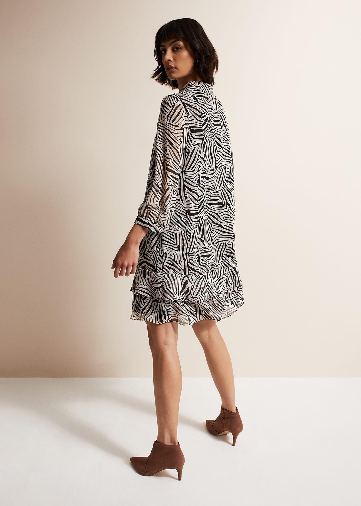 Penelope Zebra Shirt Mini Dress