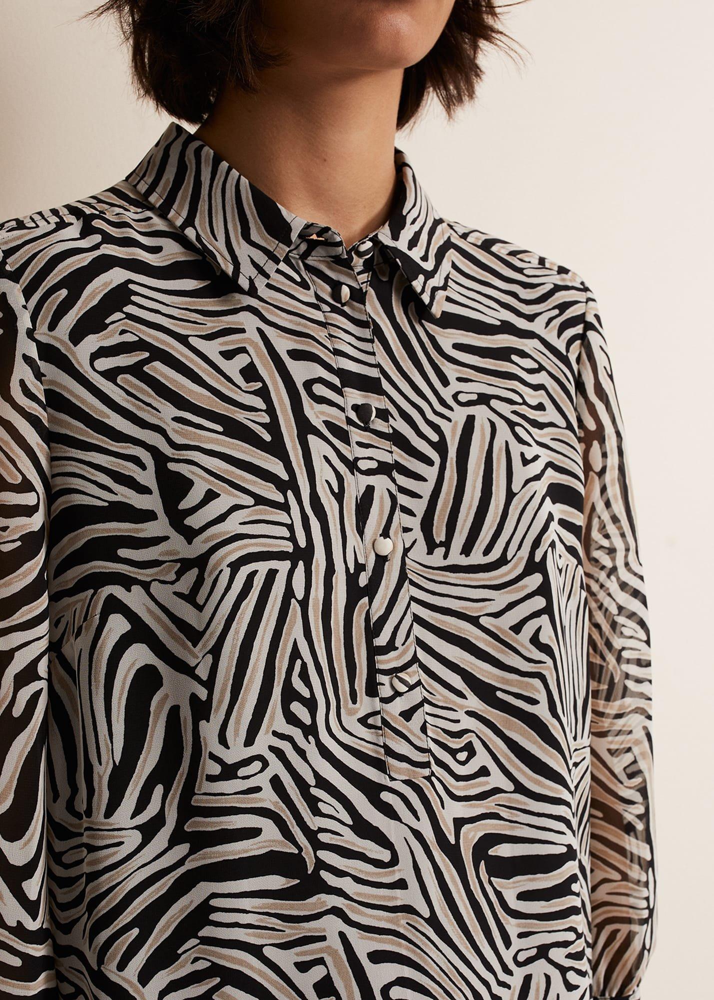 Penelope Zebra Shirt Mini Dress