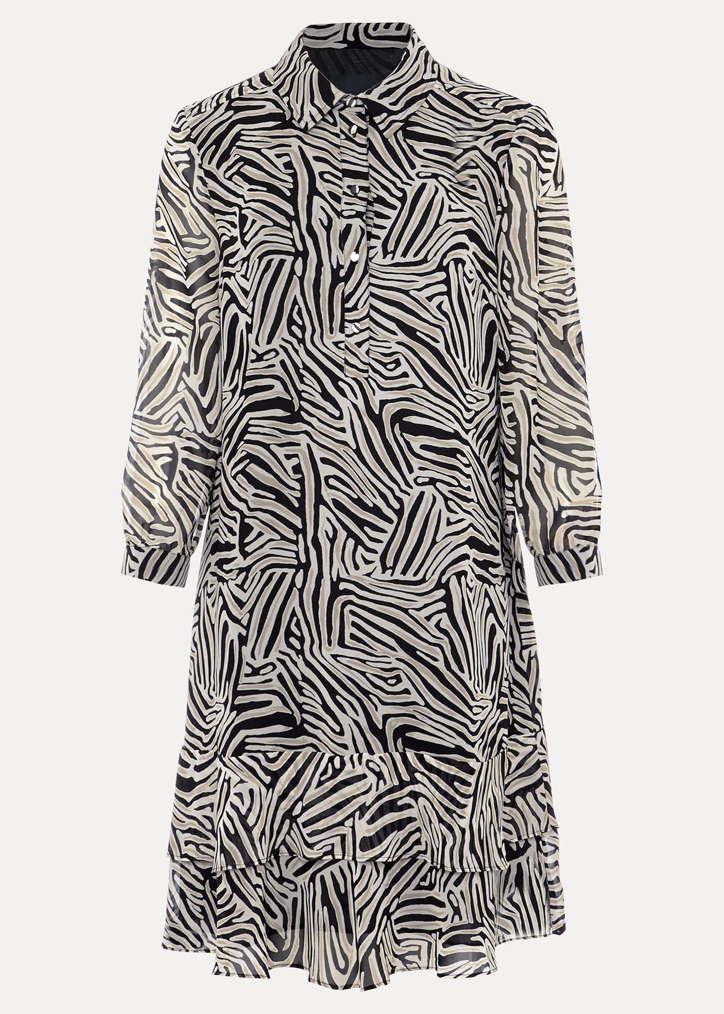 Penelope Zebra Shirt Mini Dress