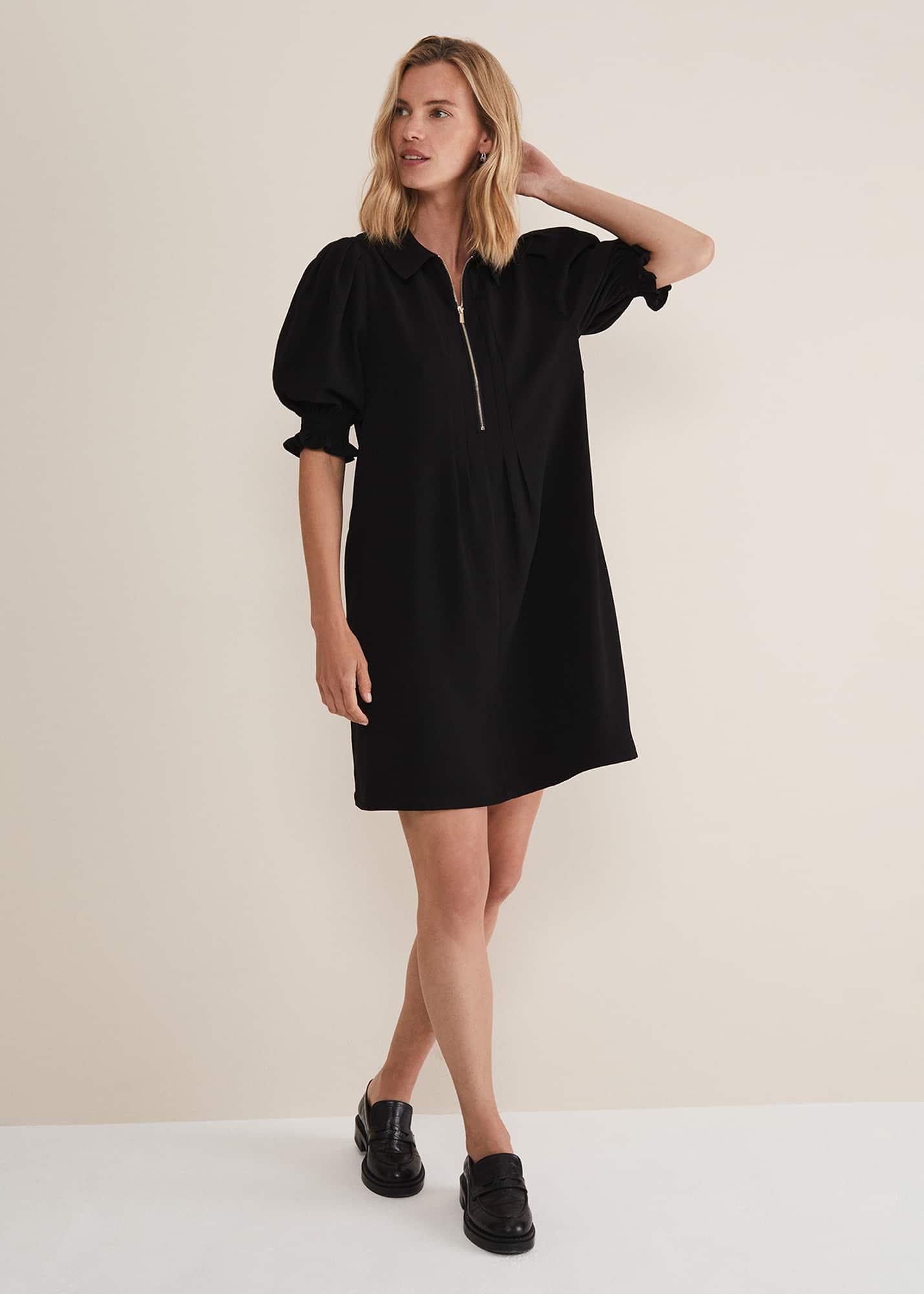 Candice Black Zip Mini Dress