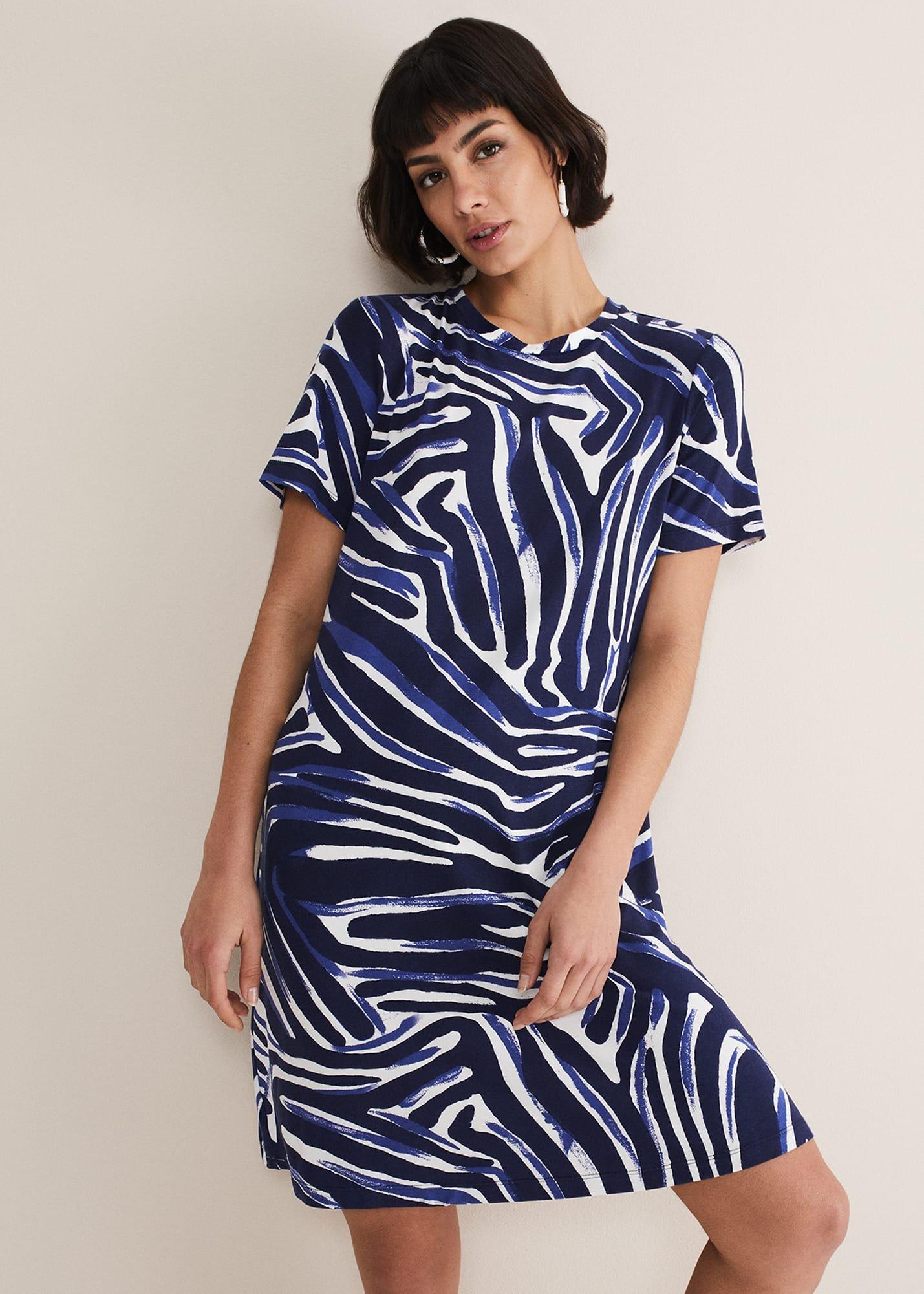 Isabelle Zebra Print Jersey Mini Dress