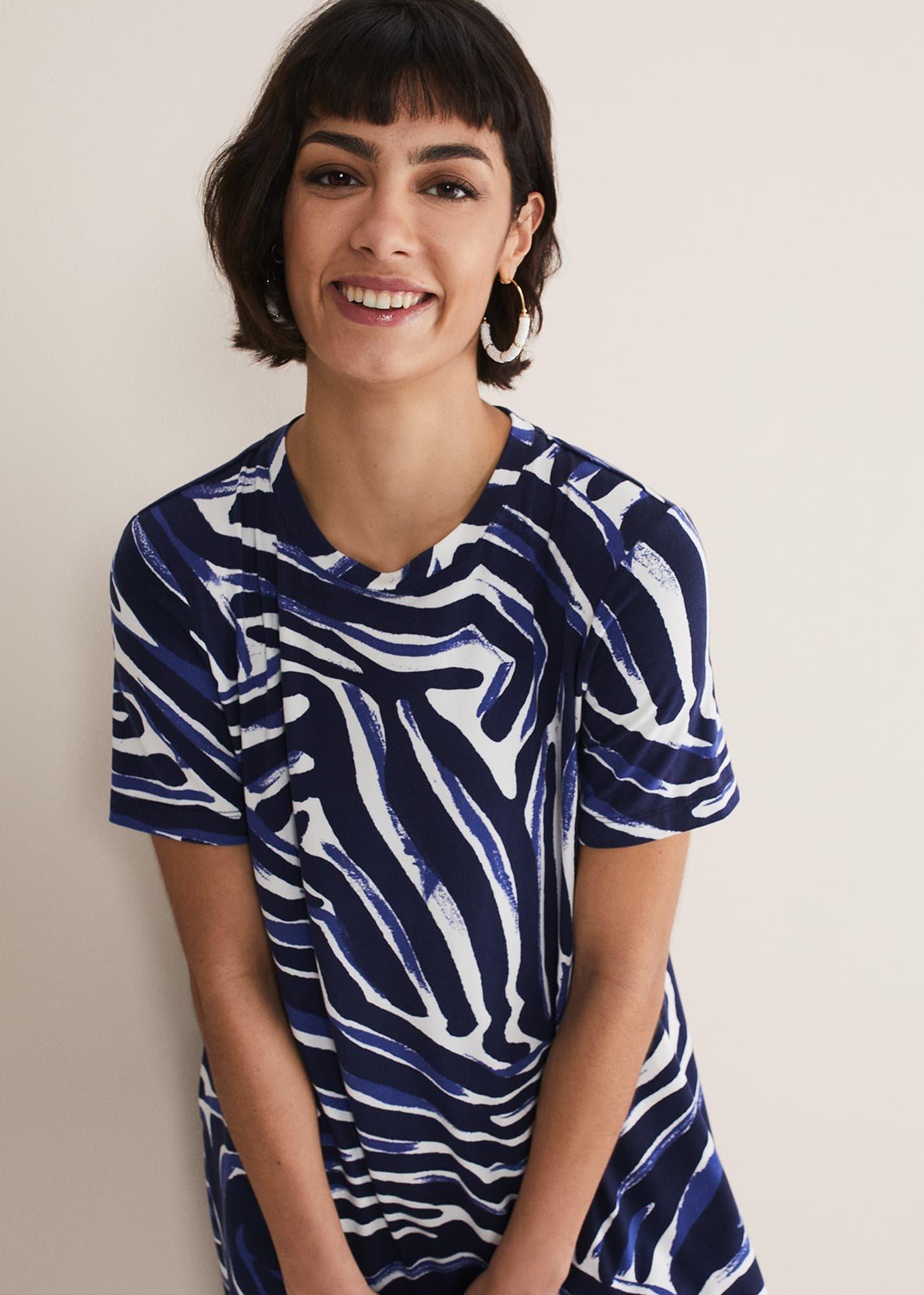 Isabelle Zebra Print Jersey Mini Dress