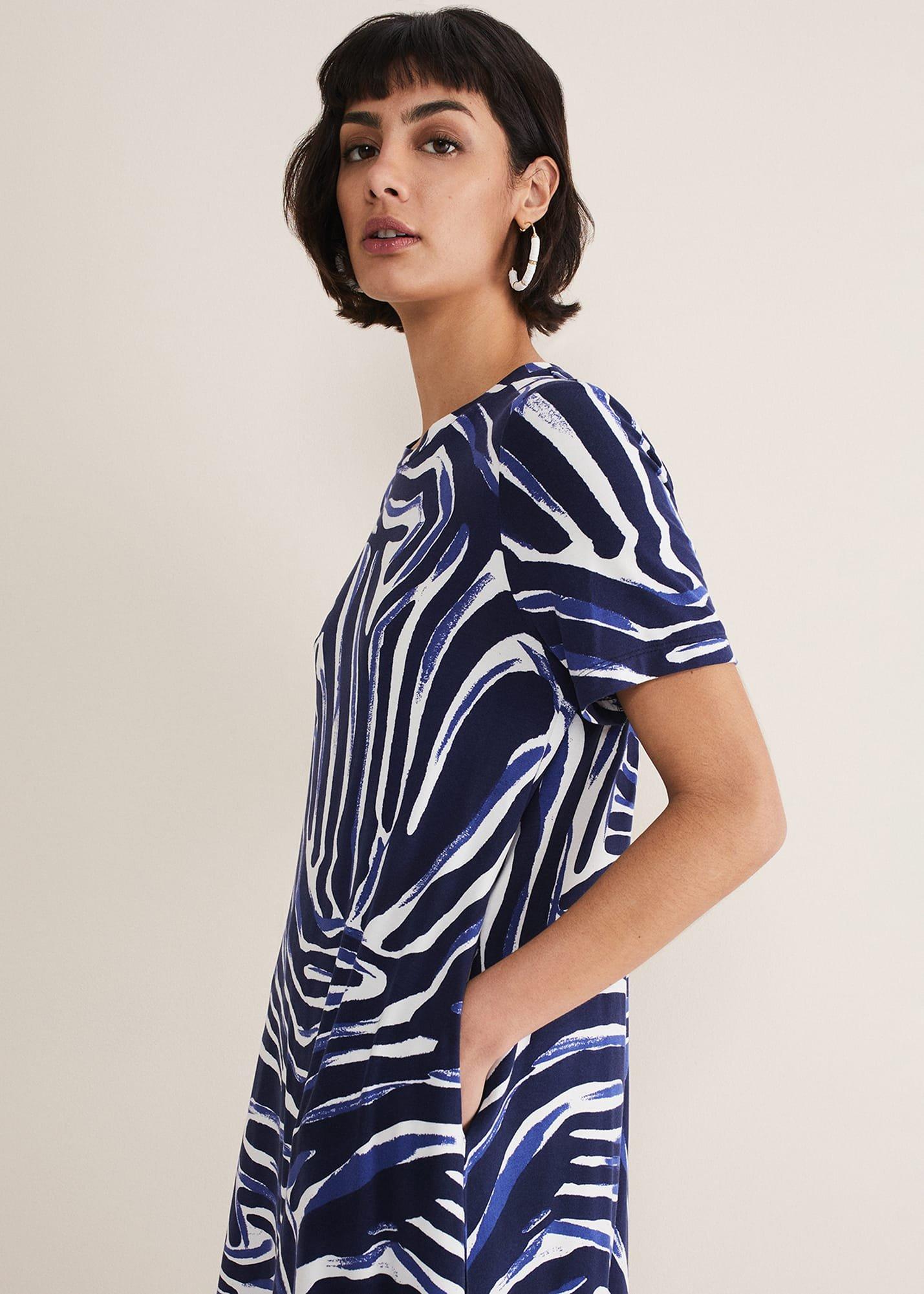 Isabelle Zebra Print Jersey Mini Dress