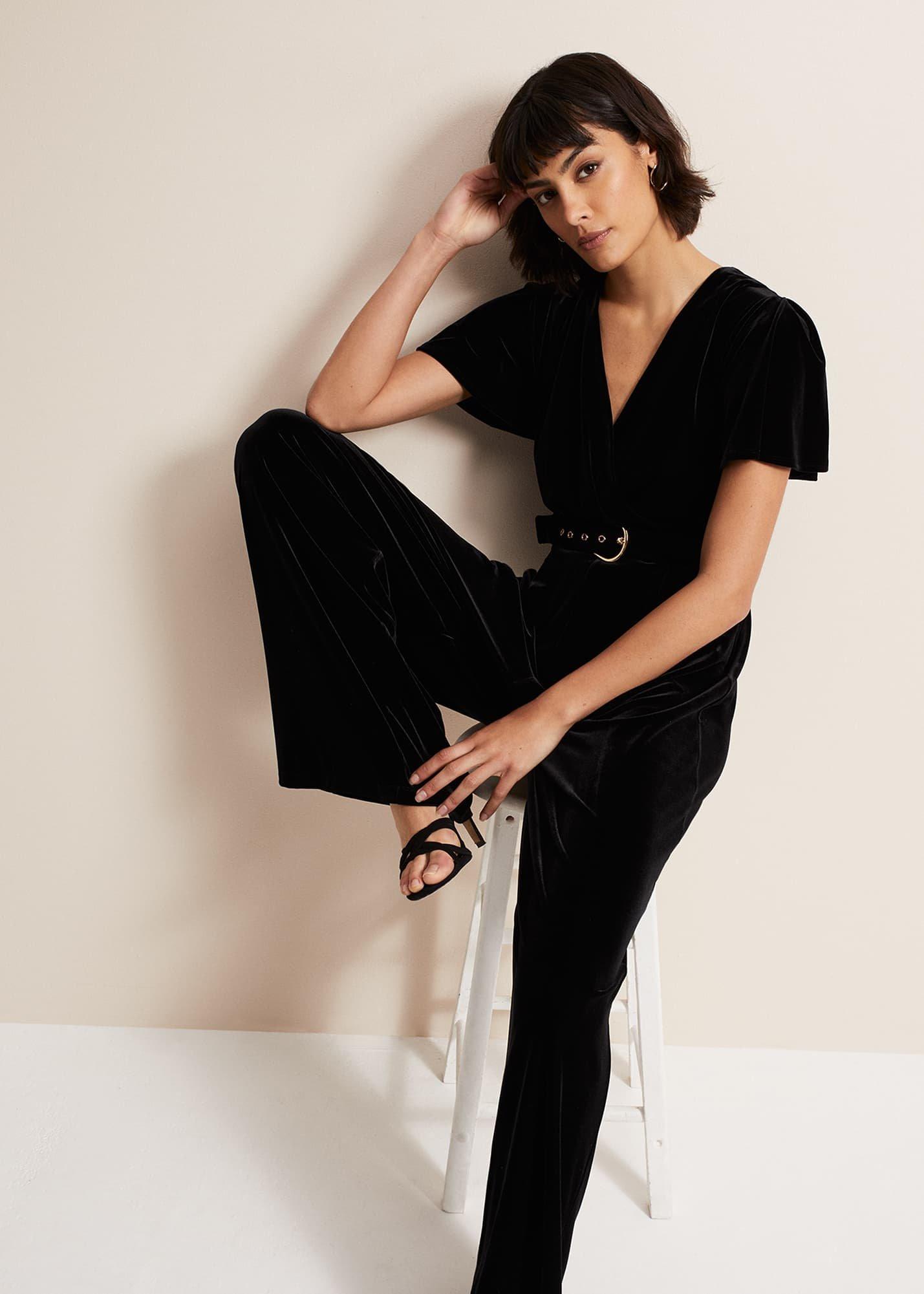 Holly Black Velvet Jumpsuit