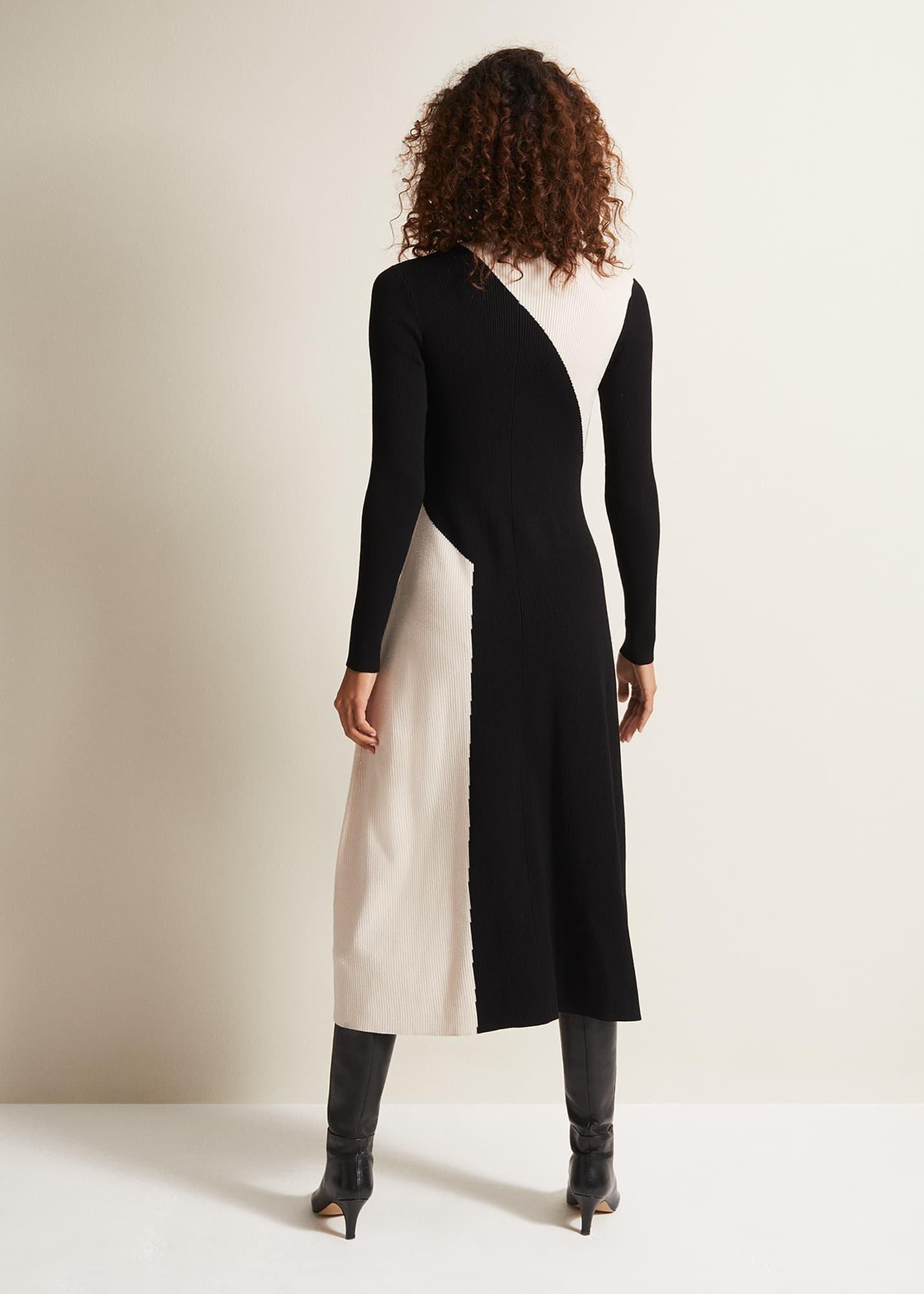 Julie Knitted Colourblock Midaxi Dress