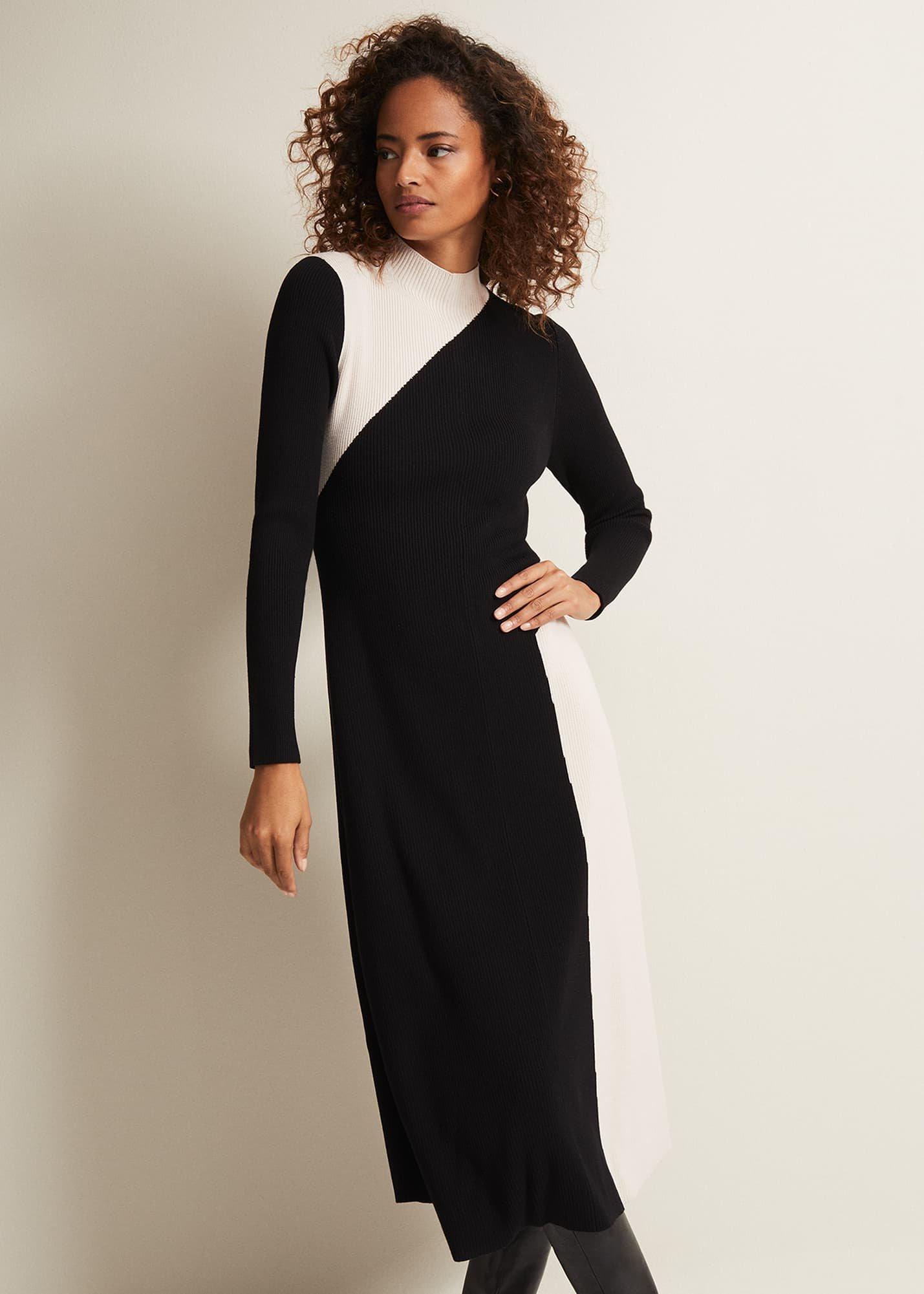 Julie Knitted Colourblock Midaxi Dress