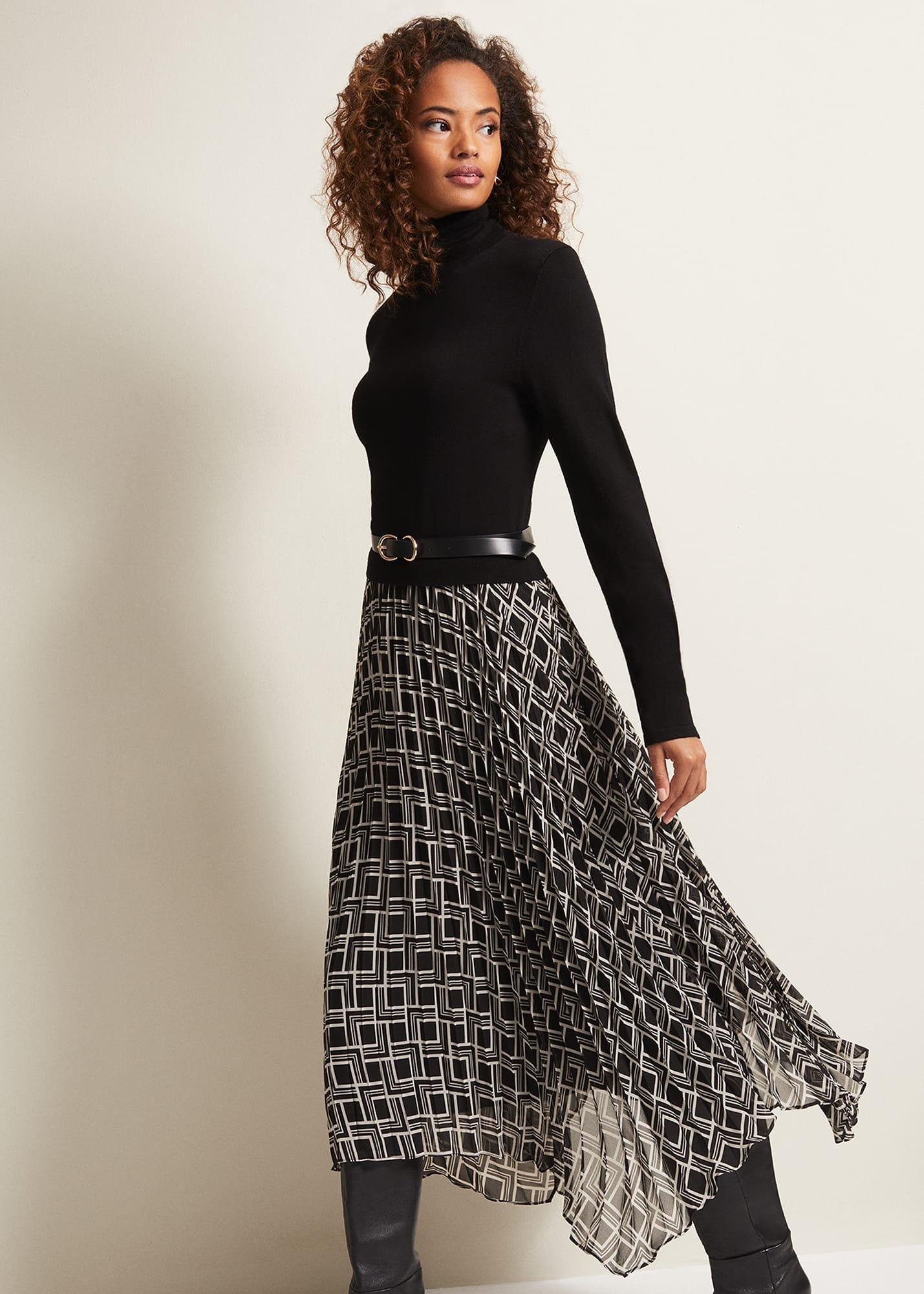 Carle Fine Knit Geometric Dress