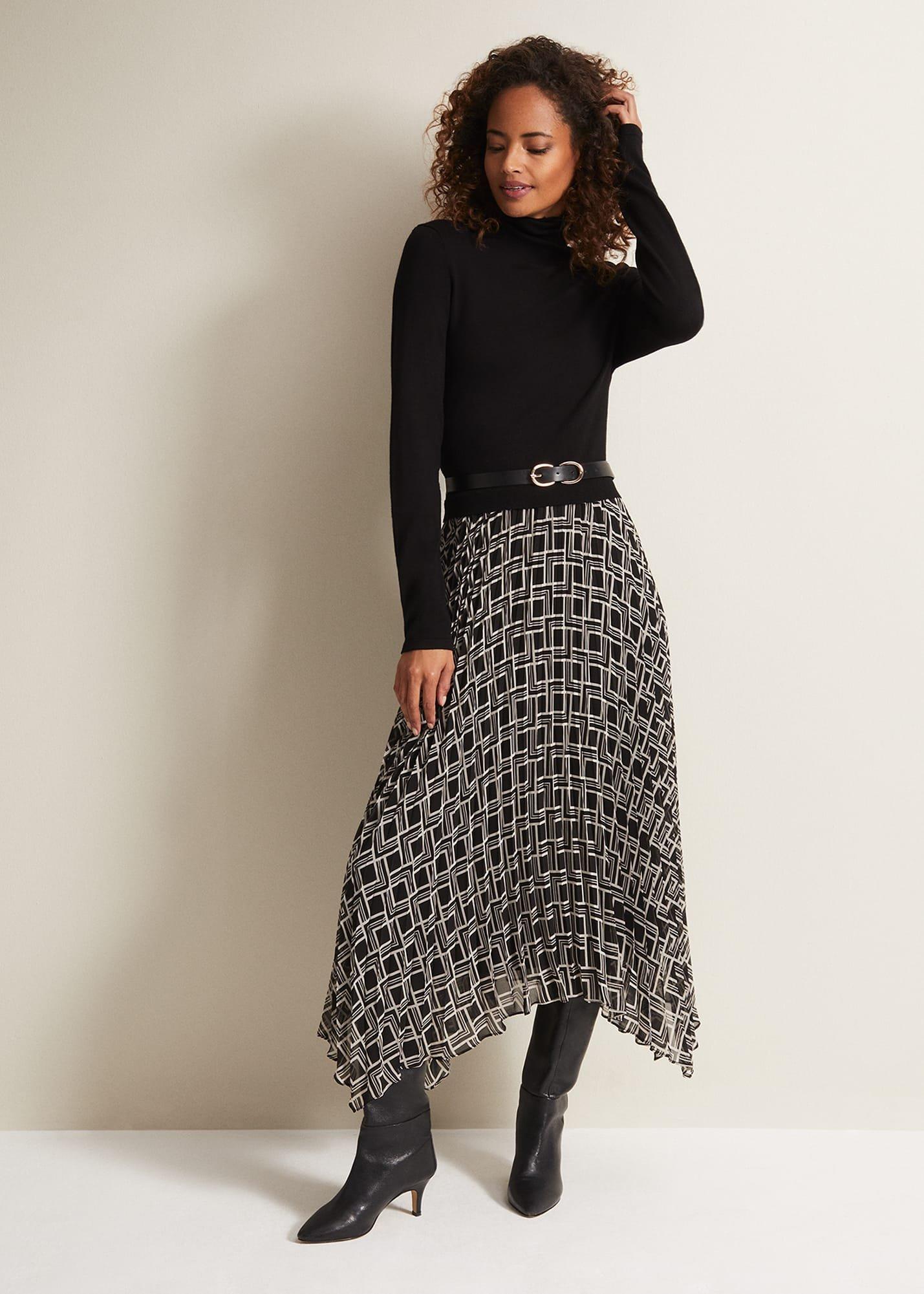 Carle Fine Knit Geometric Dress