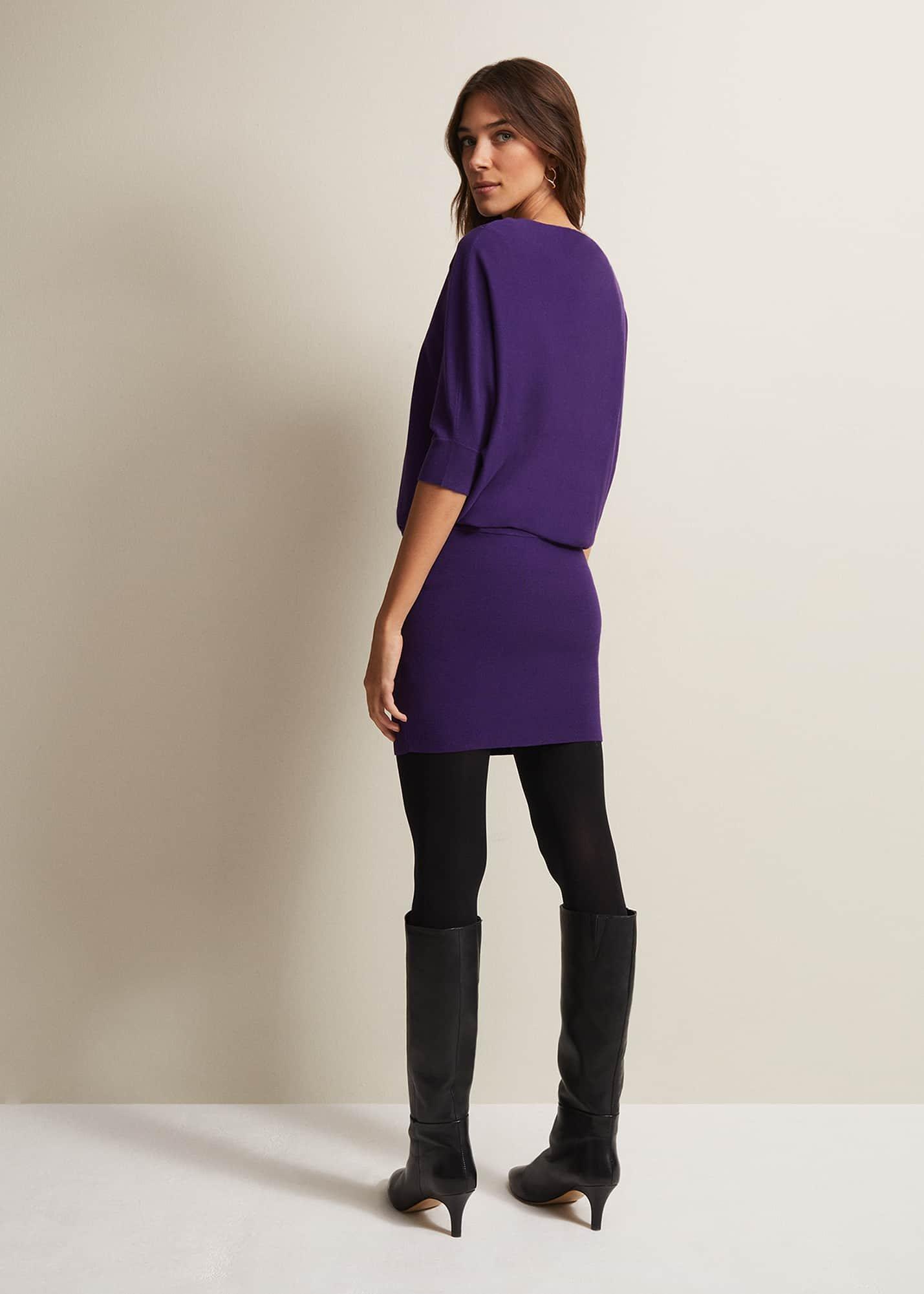 Becca Purple Batwing Mini Dress
