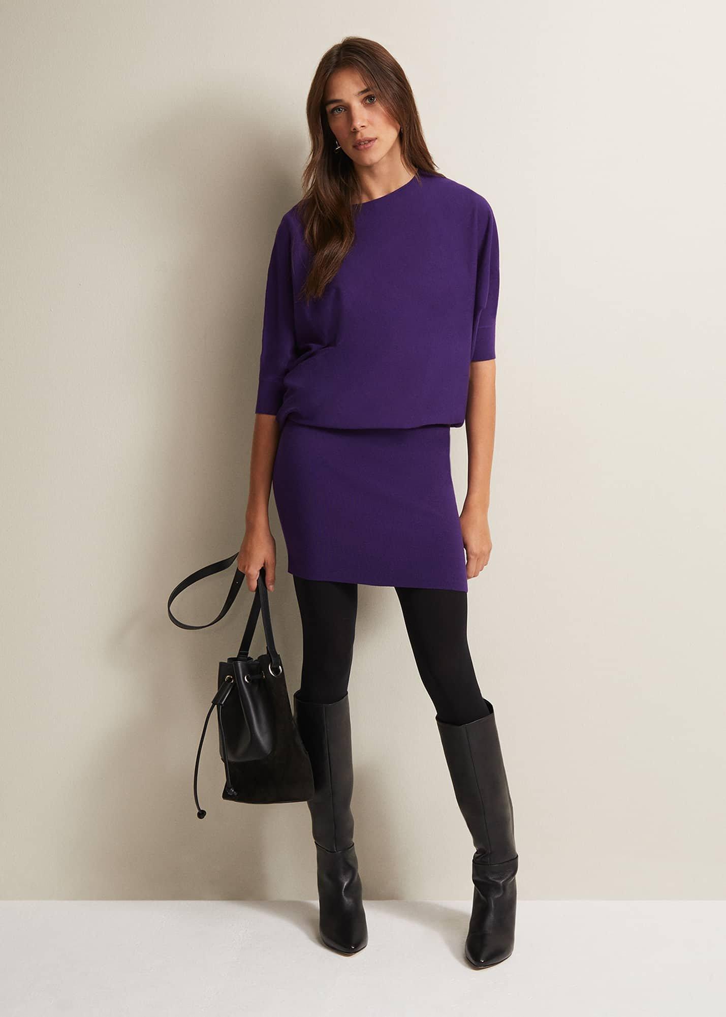 Becca Purple Batwing Mini Dress
