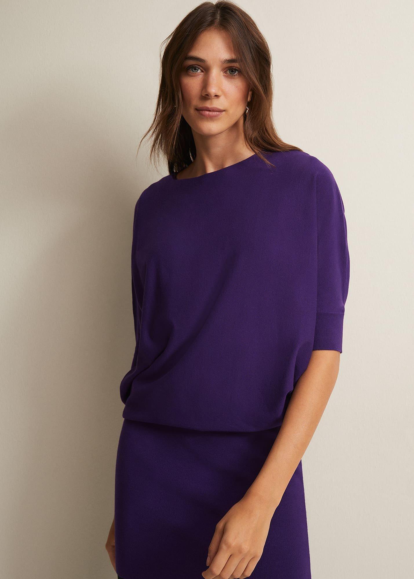 Becca Purple Batwing Mini Dress