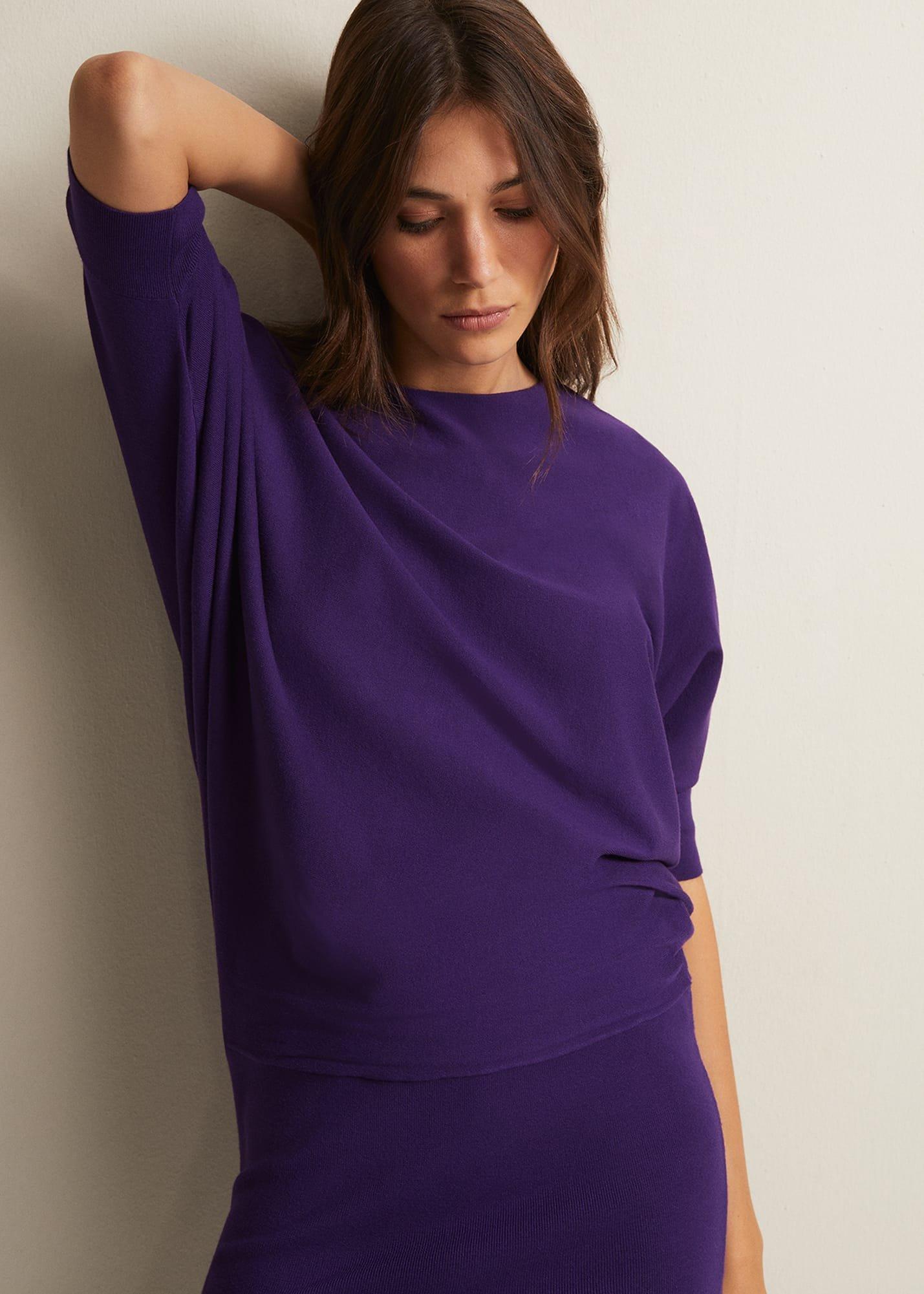 Becca Purple Batwing Mini Dress