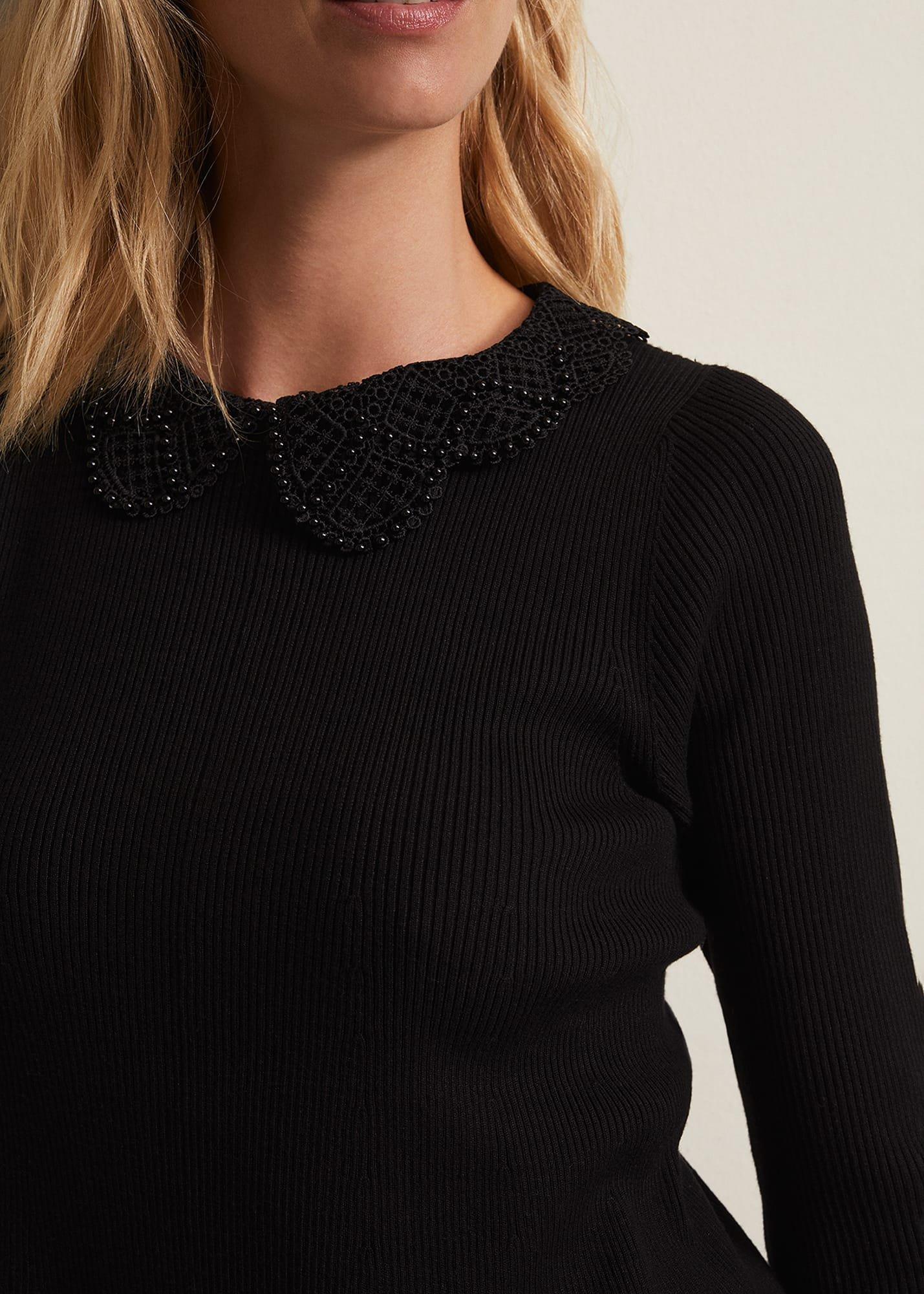 Evelyn Black Ribbed Mini Dress