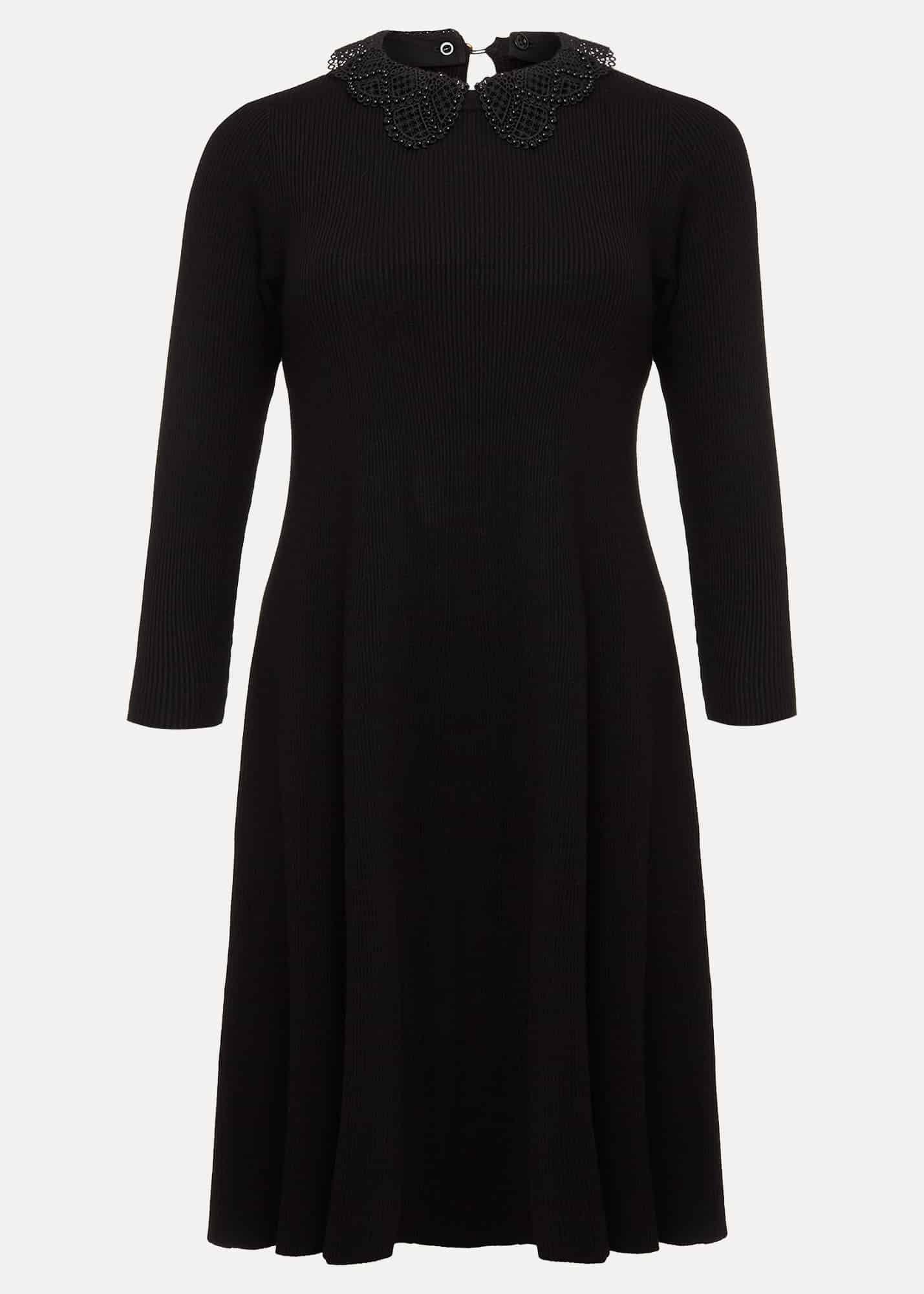 Evelyn Black Ribbed Mini Dress