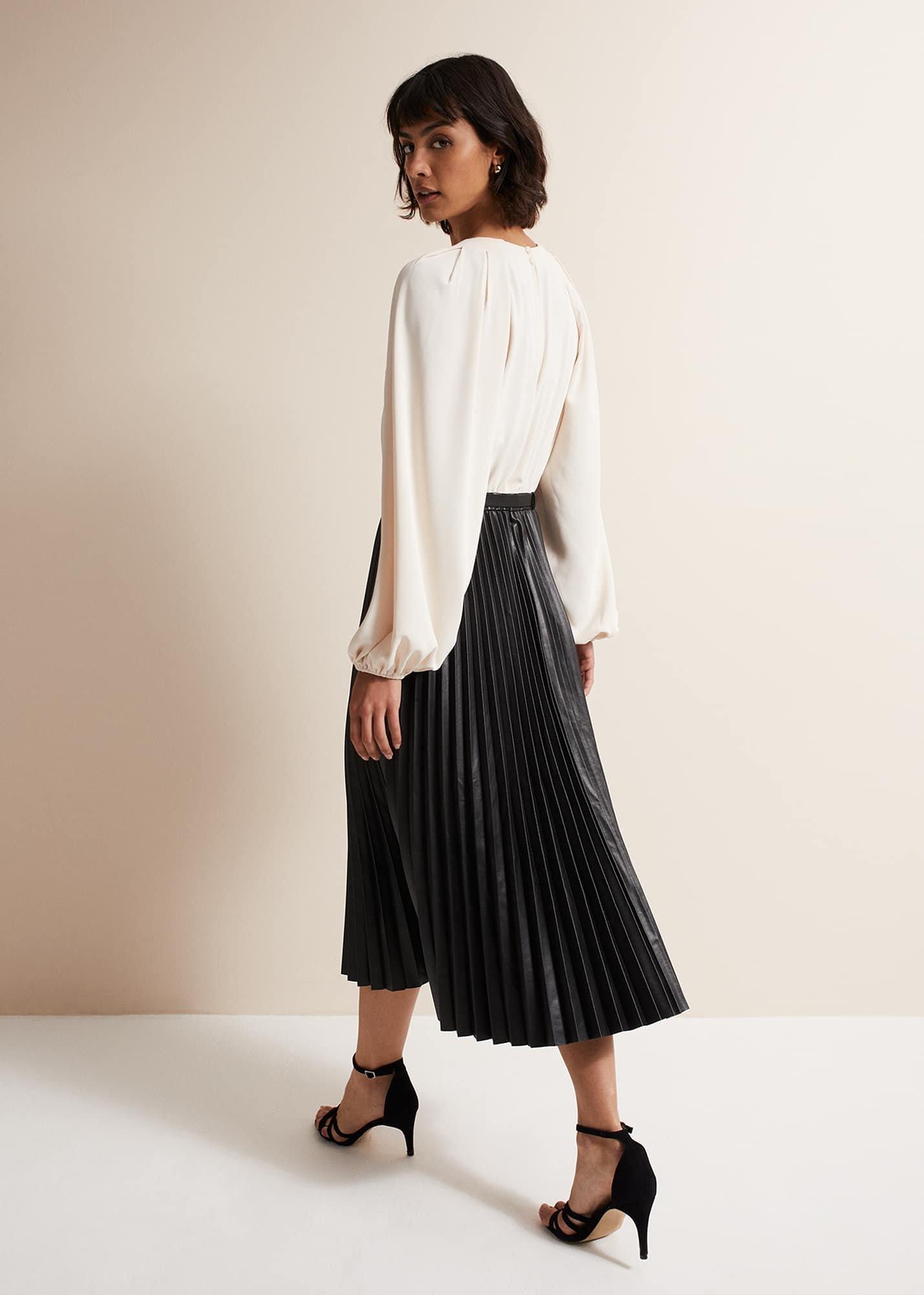 Charlotta Faux Leather Midi Dress