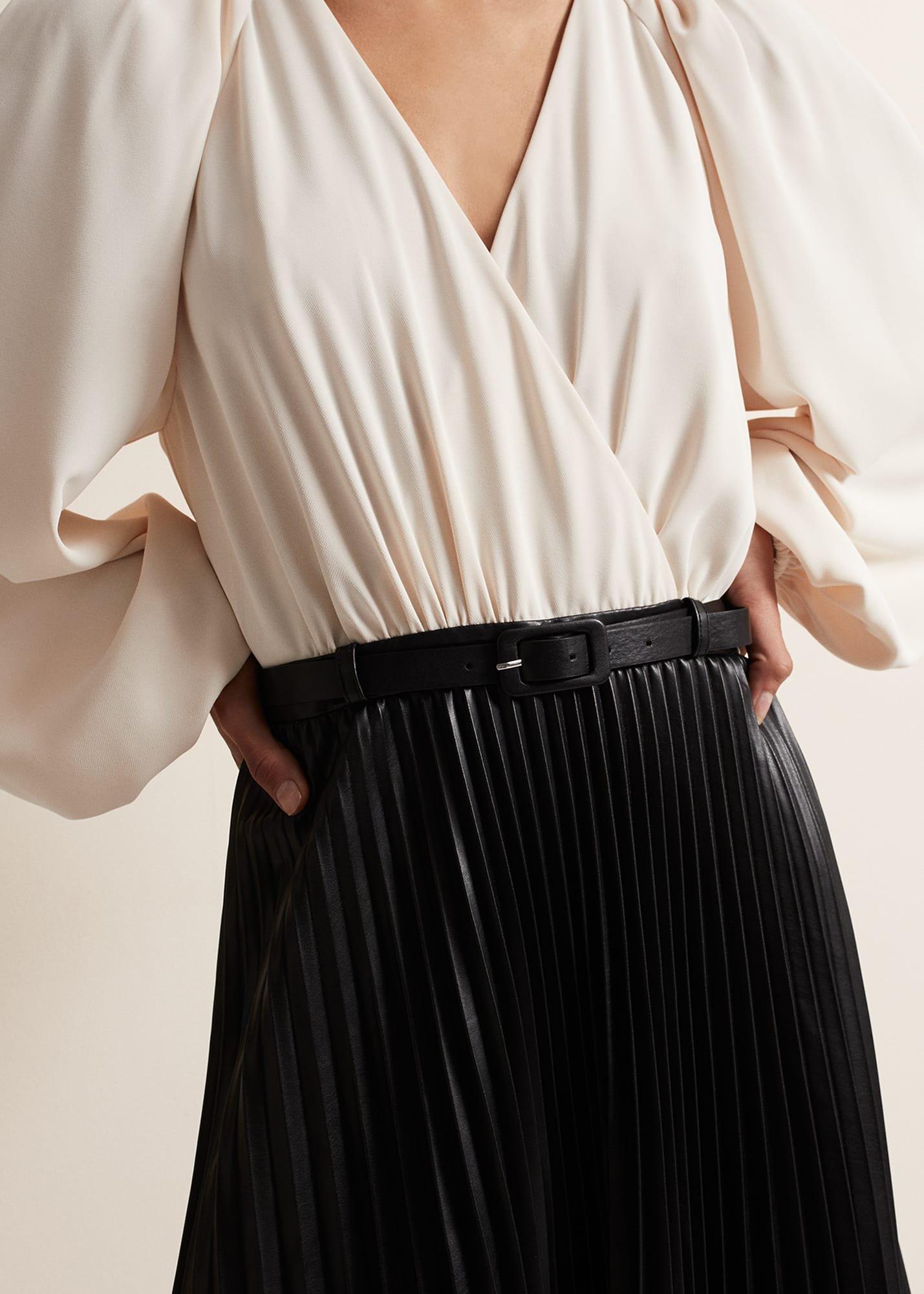 Charlotta Faux Leather Midi Dress