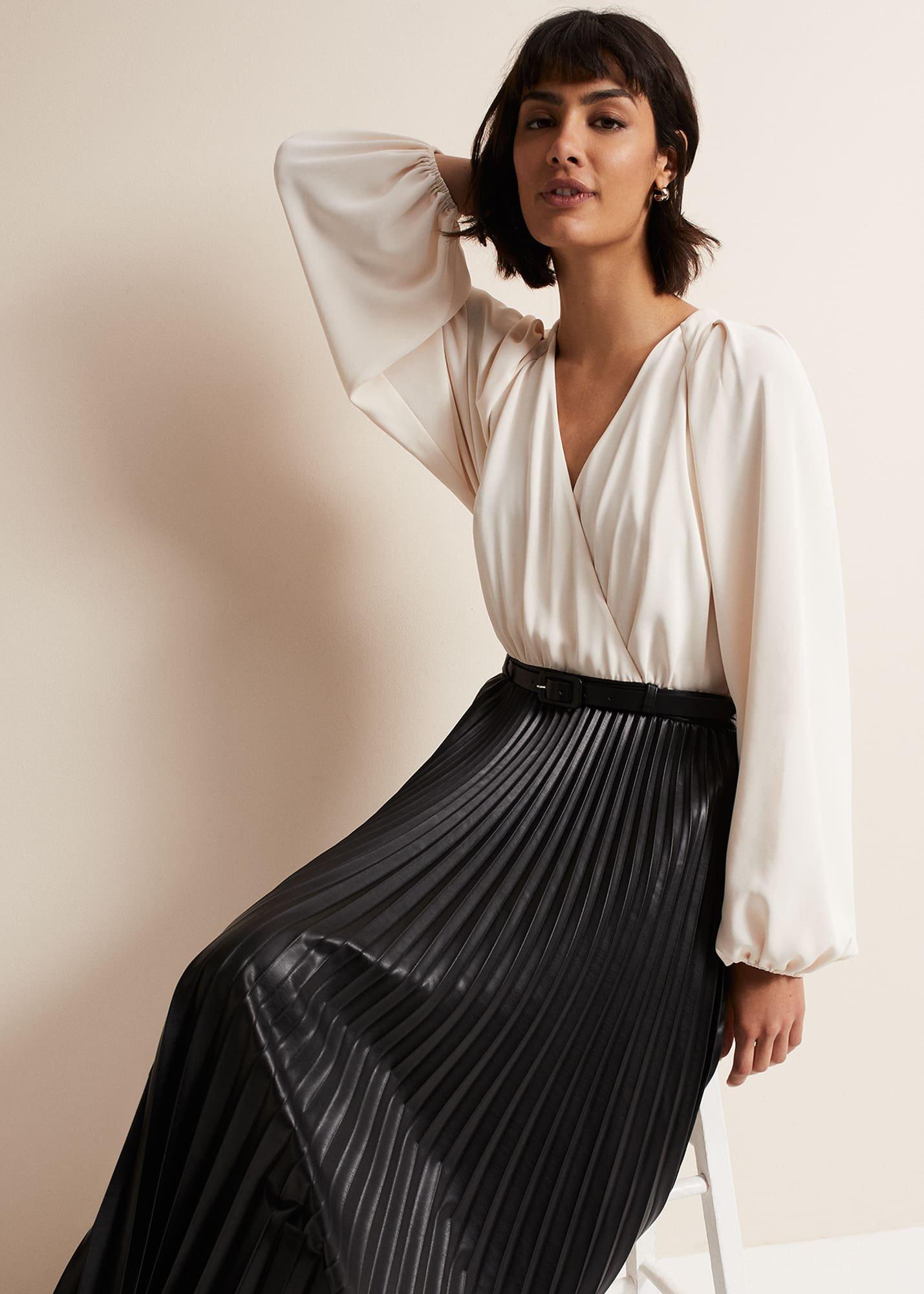 Charlotta Faux Leather Midi Dress