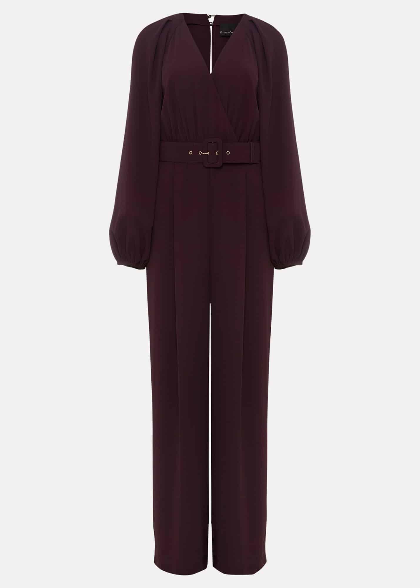 Angelina Burgundy Wide Leg Jumpsuit