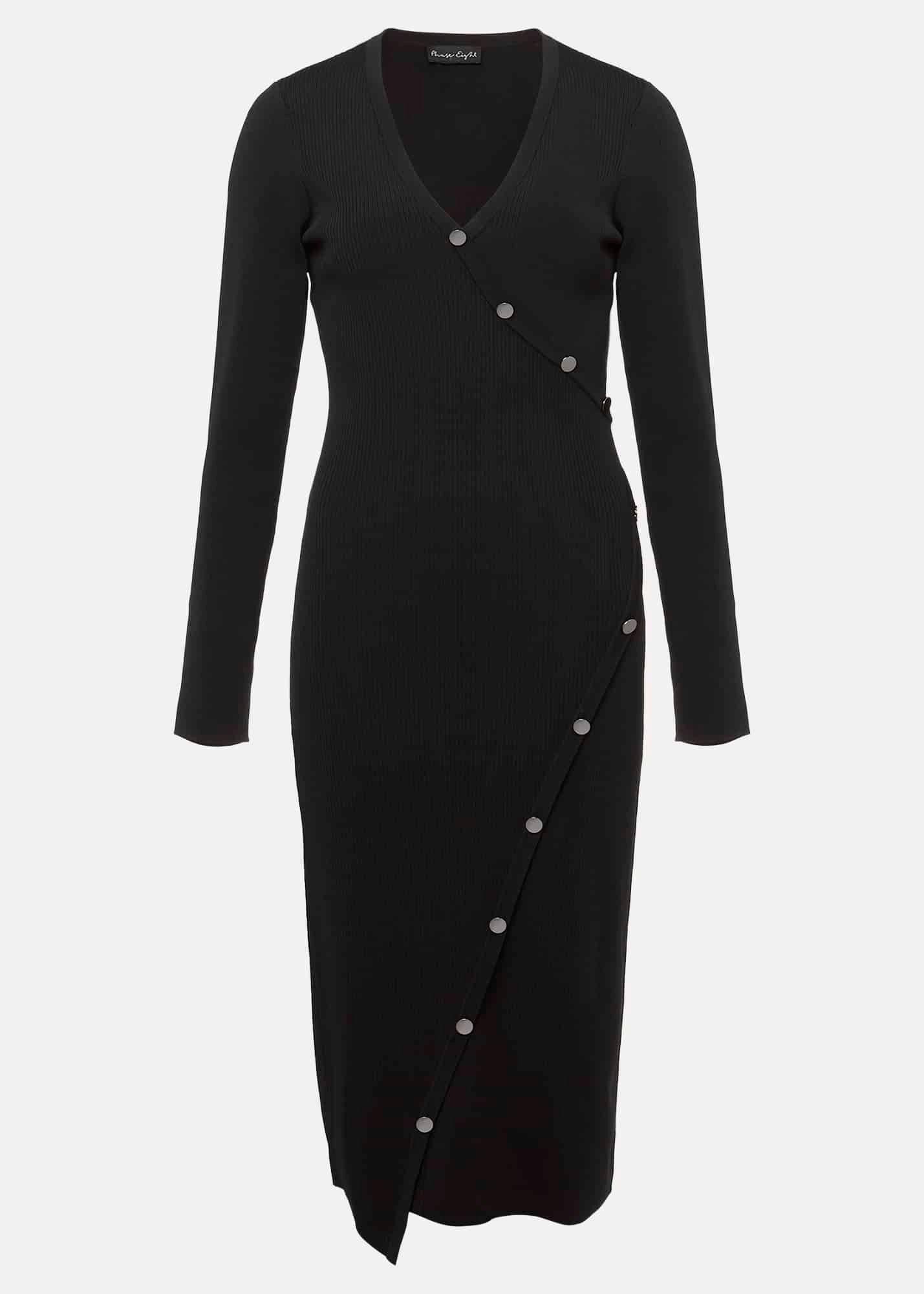 Kellia Black Knitted Midi Dress
