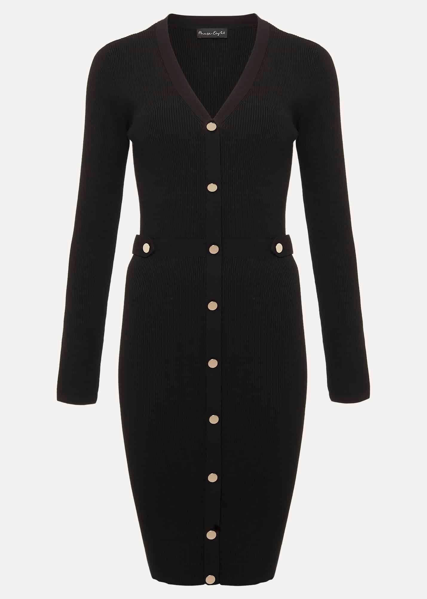 Kinza Black Knitted Mini Dress